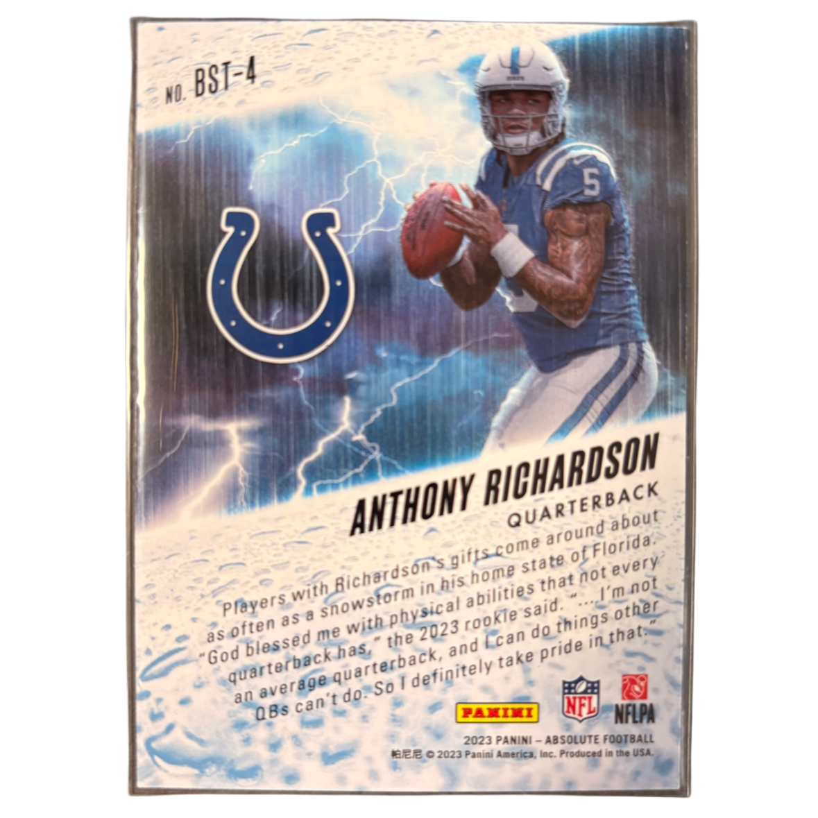 ANTHONY RICHARDSON - 2023 Panini Absolute By Storm Green /25 RC