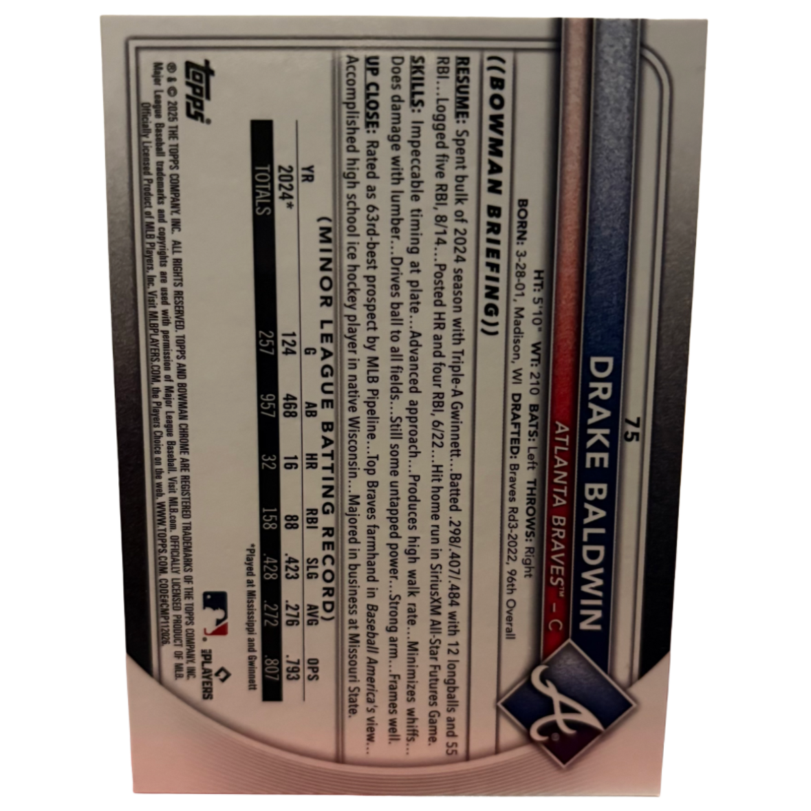 DRAKE BALDWIN - 2025 Bowman Chrome /150 RC