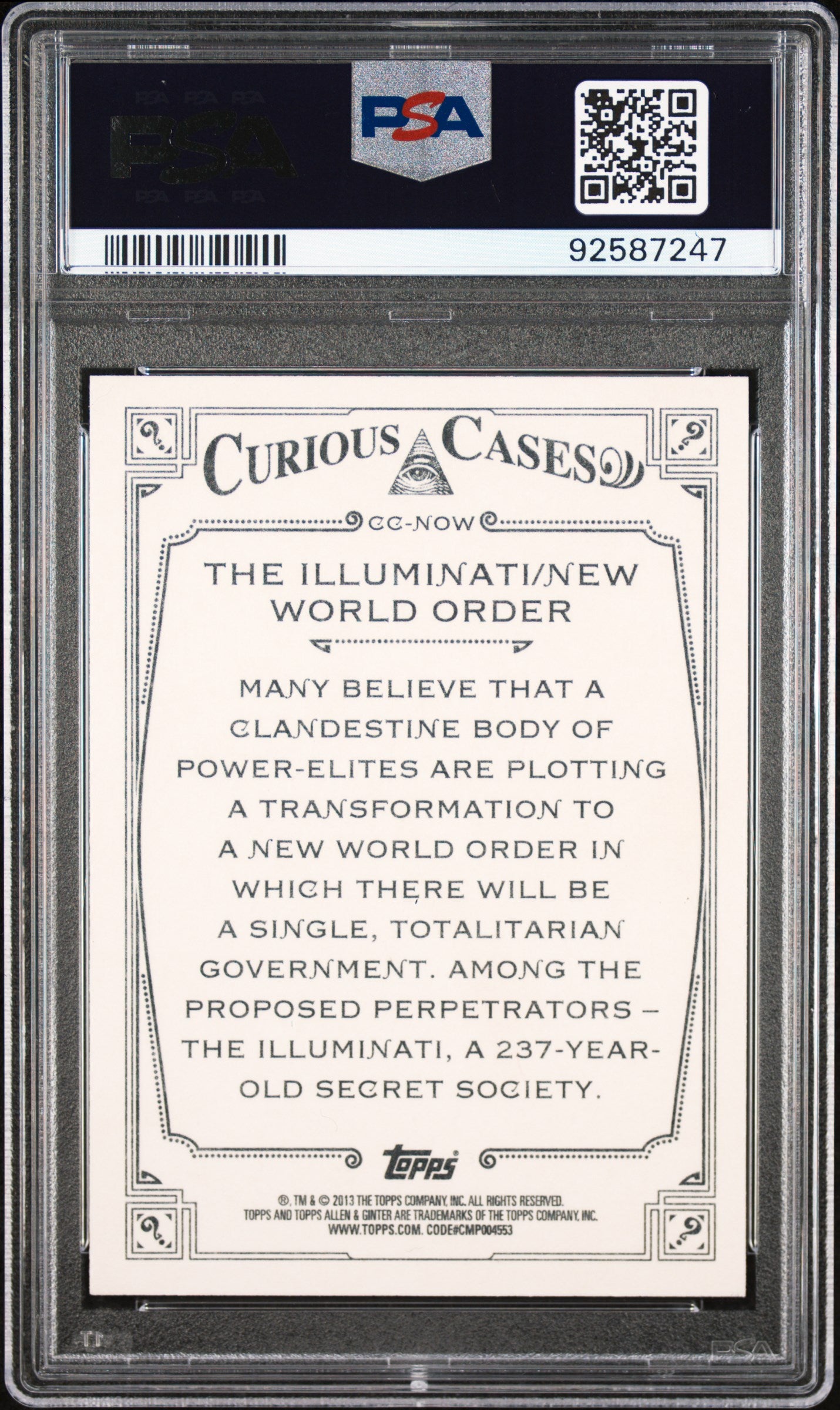 ILLUMINATI - 2013 Topps Allen & Ginter Curious Cases PSA 10
