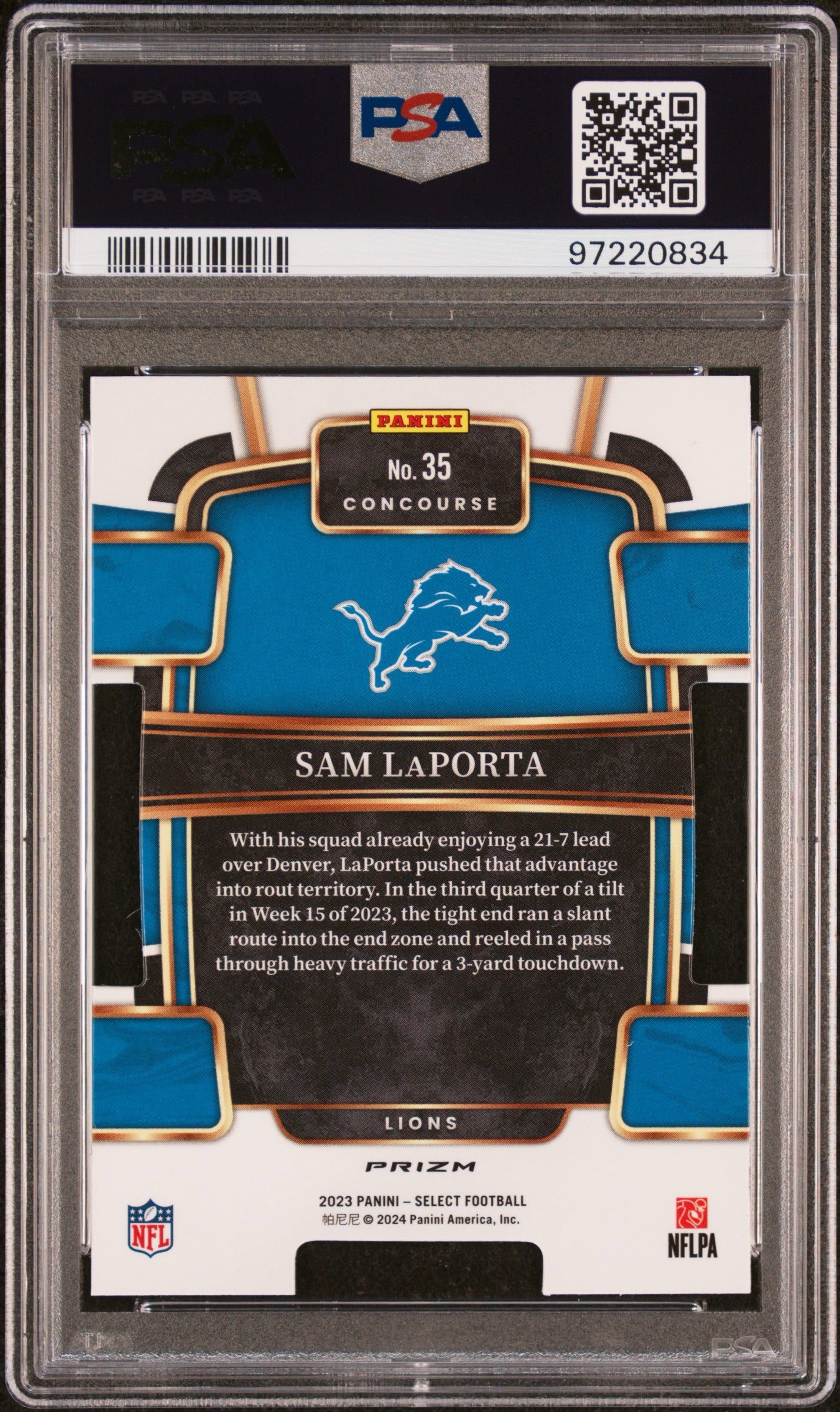 SAM LaPORTA - 2023 Select Die-Cut Red & Blue Prizm RC PSA 10