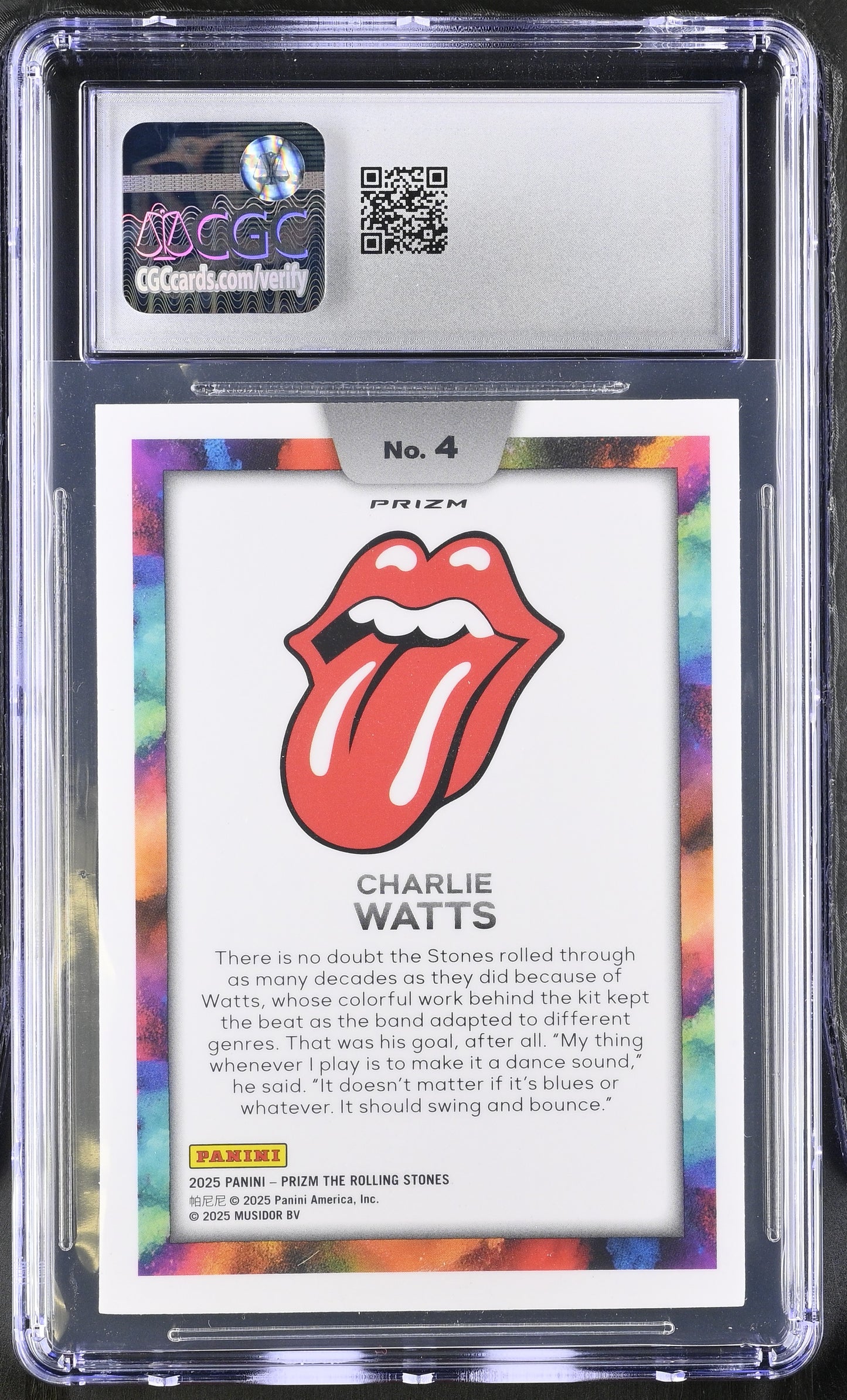 CHARLIE WATTS - 2024 Prizm Rolling Stones Color Blast CGC 9 (Case Hit SSP)