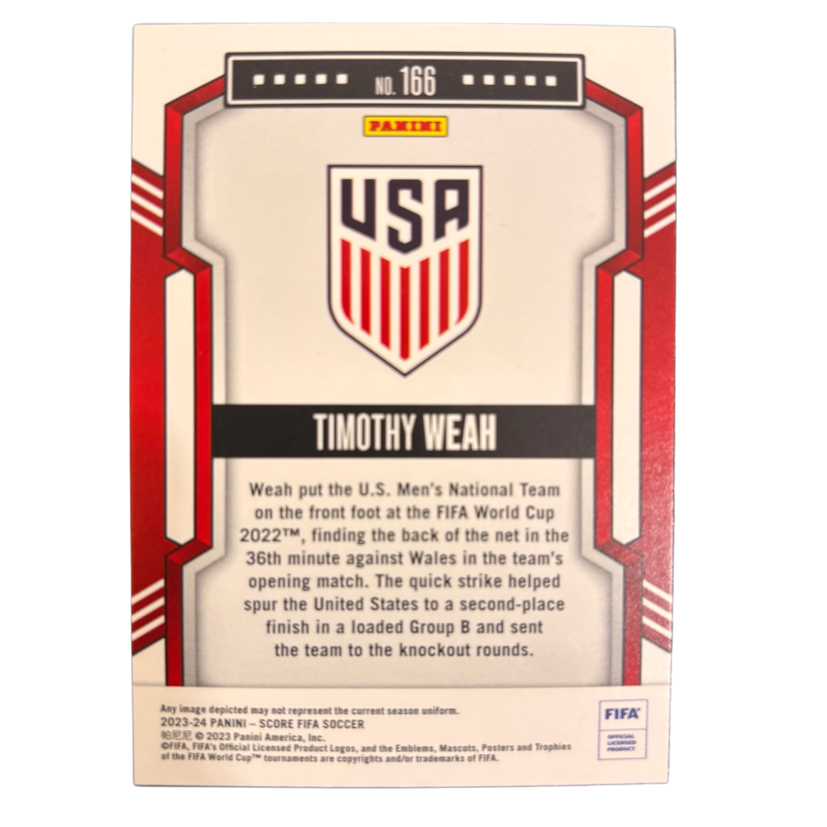 TIMOTHY WEAH - 2023/24 Panini Score FIFA /5