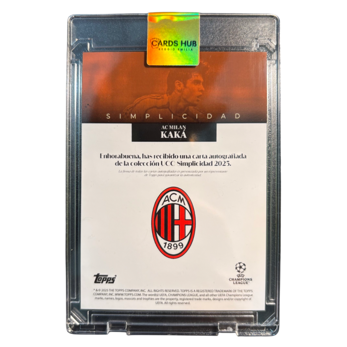 KAKA - 2024/25 Topps Simplicidad UCC Orange /5 Auto