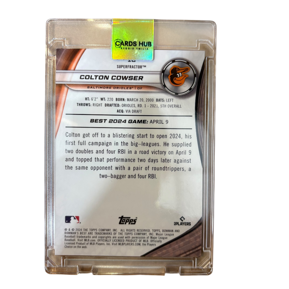COLTON COWSER - 2024 Bowman's Best Baseball 1/1 RC