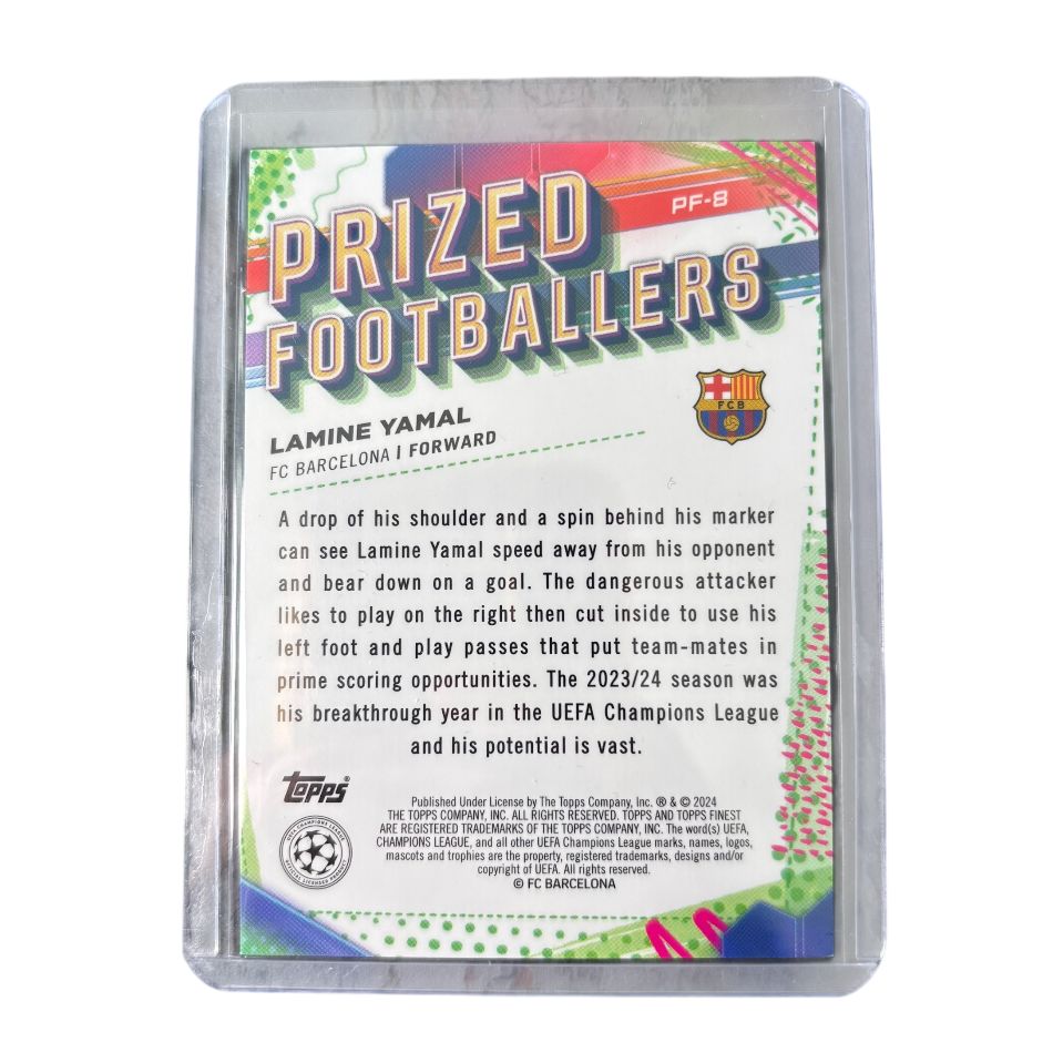 YAMAL - 2023/24 Topps Finest UCC Prized Footballers RC /150