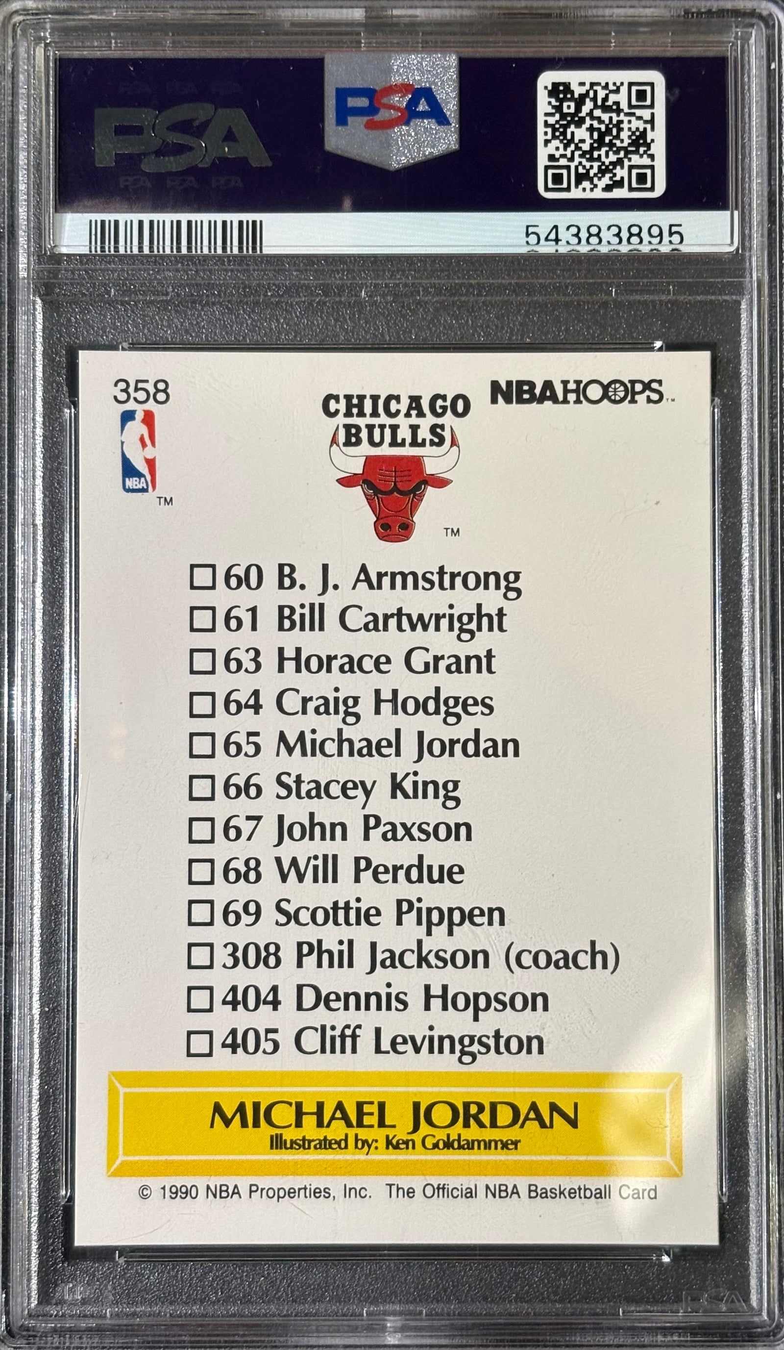 MICHAEL JORDAN - 1990 Hoops Team Checklist PSA 9