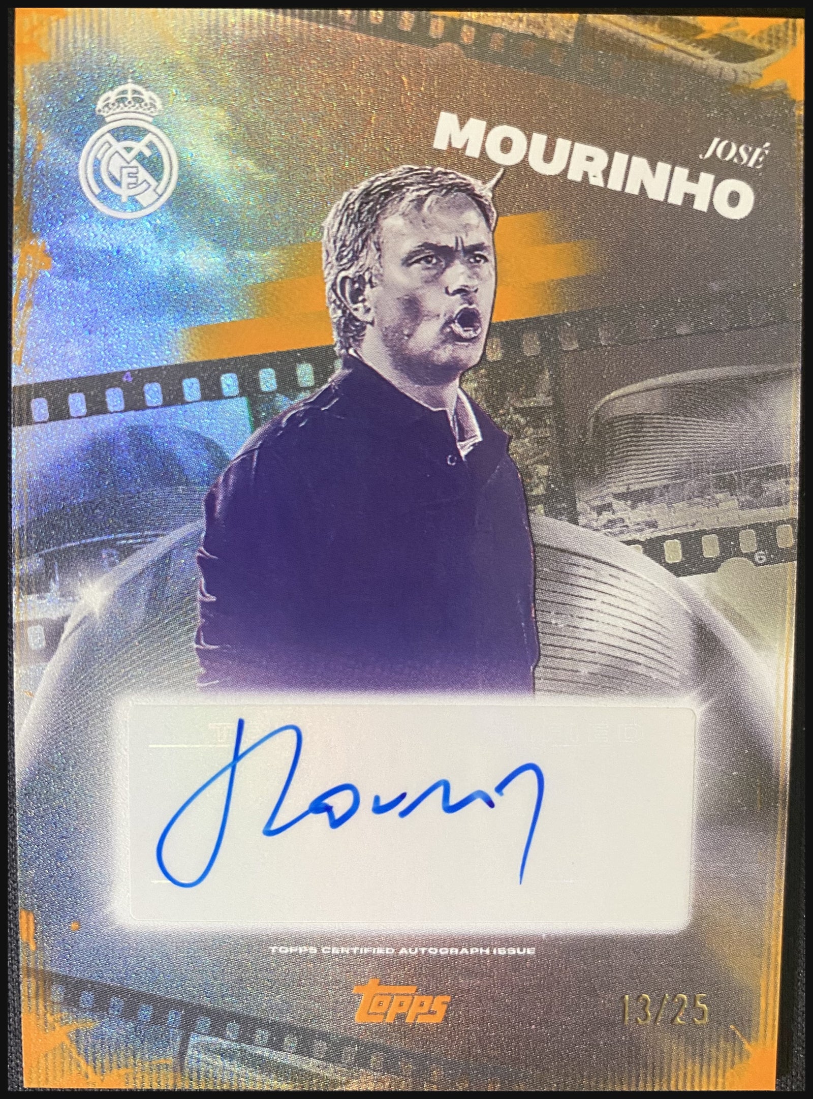 JOSÉ MOURINHO 2025/26 Topps Los Blancos Real Madrid C.F. La Casa Blanca Orange Auto #LC-MO 13/25 - front
