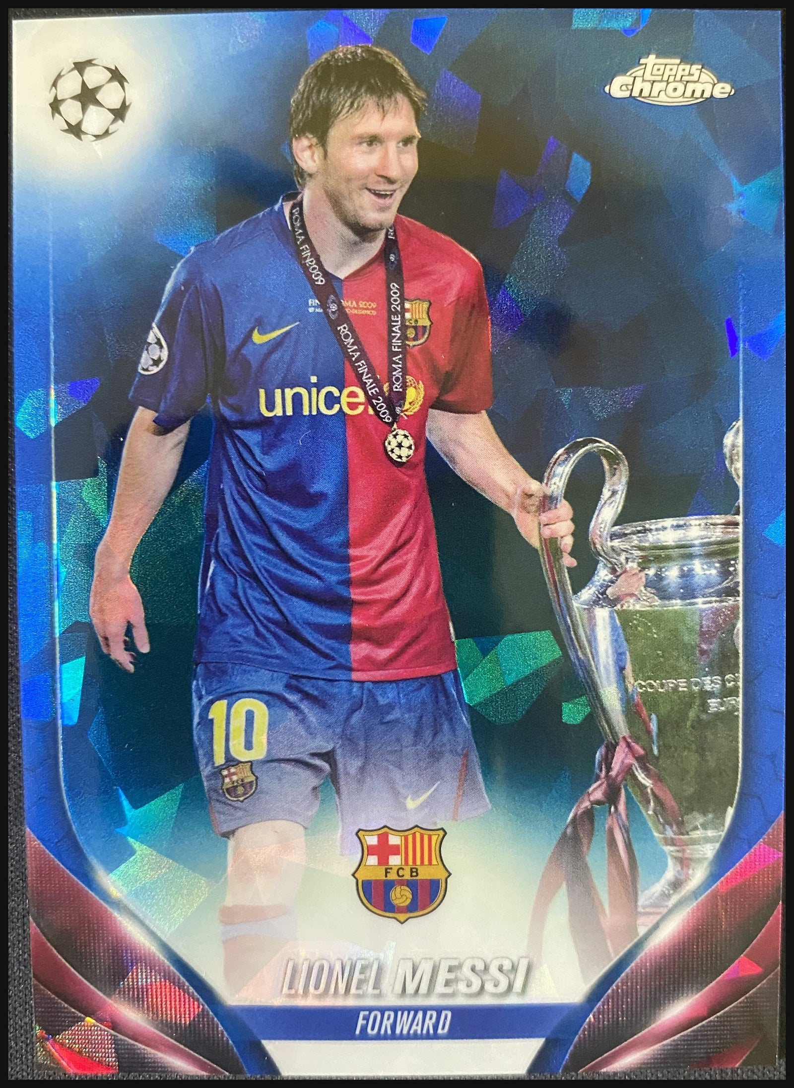 LIONEL MESSI 2023/24 Topps Chrome Sapphire UEFA Club Competitions Image Variation #CVS-3 - front
