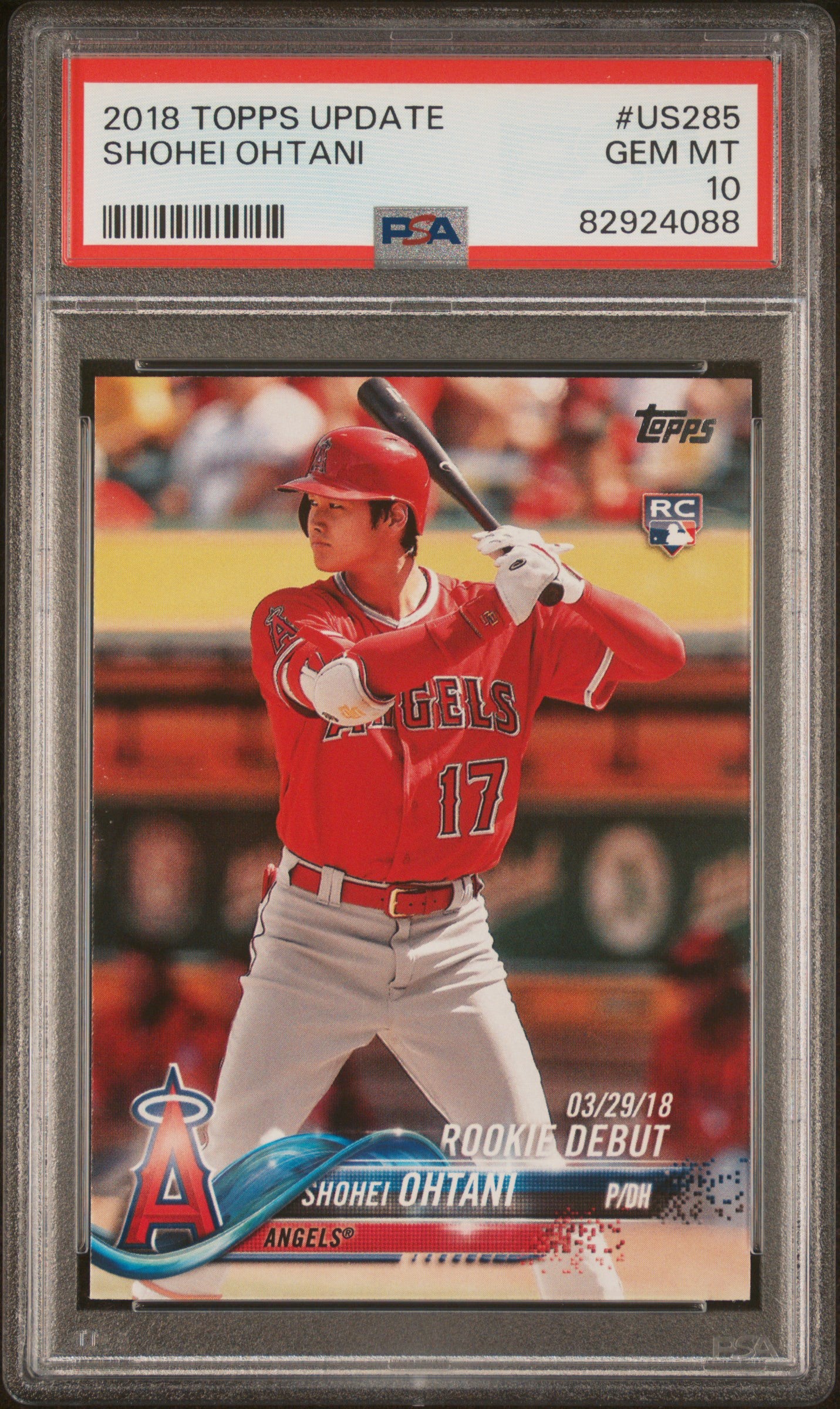 SHOHEI OHTANI - 2018 Topps Update RC #US285 PSA 10