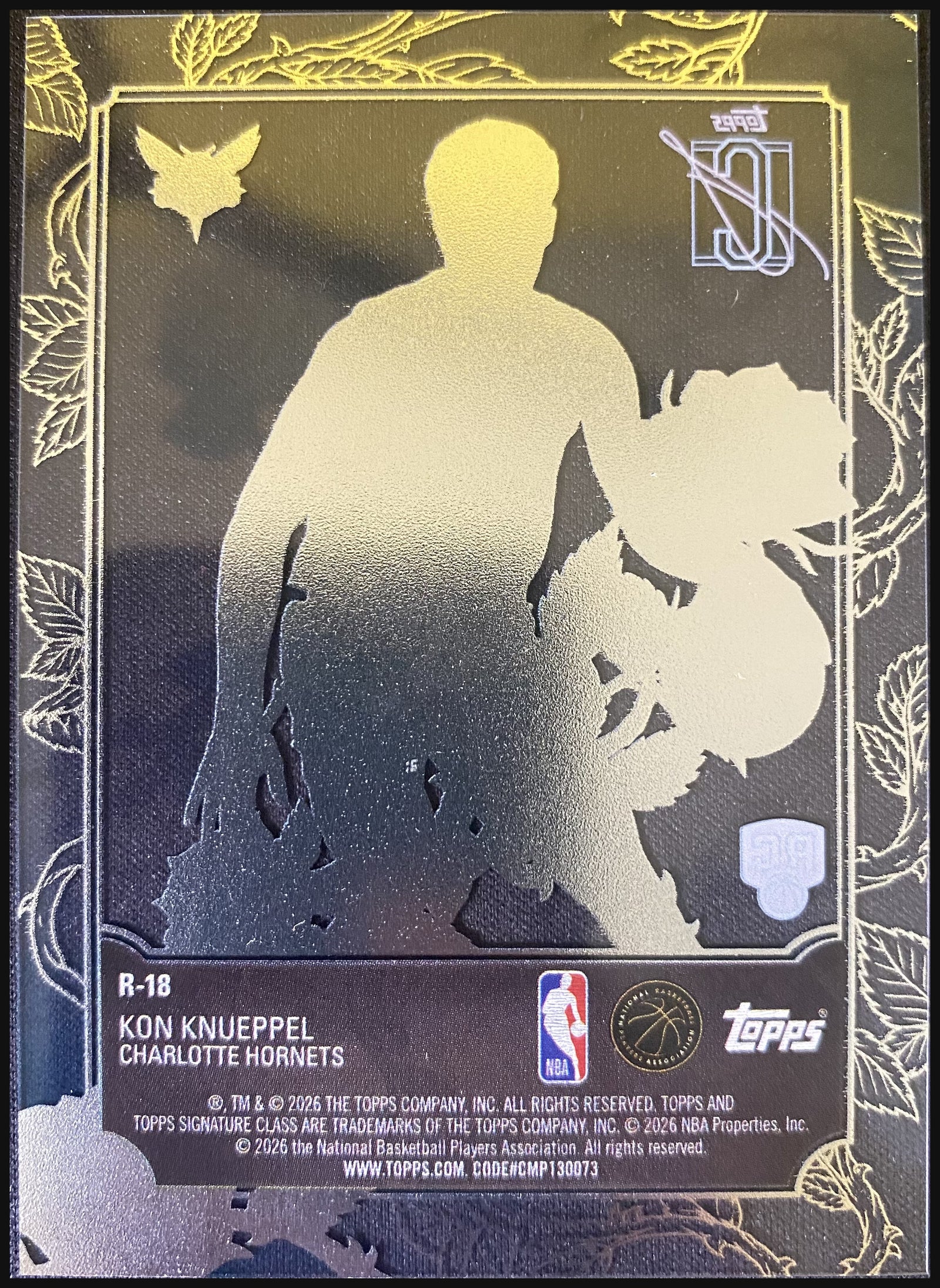 KON KNUEPPEL 2025/26 Topps Signature Class Basketball Roses Acetate SSP RC #R-18 - back