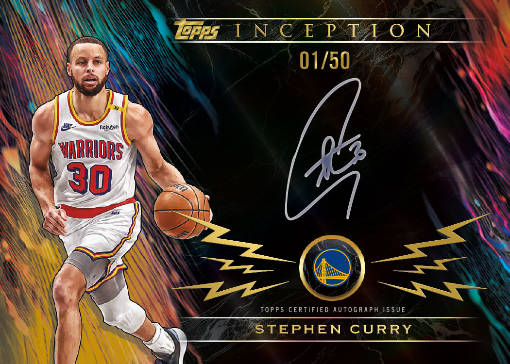 Stephen Curry Silver Signings card from 2025-26 Topps Inception Basketball