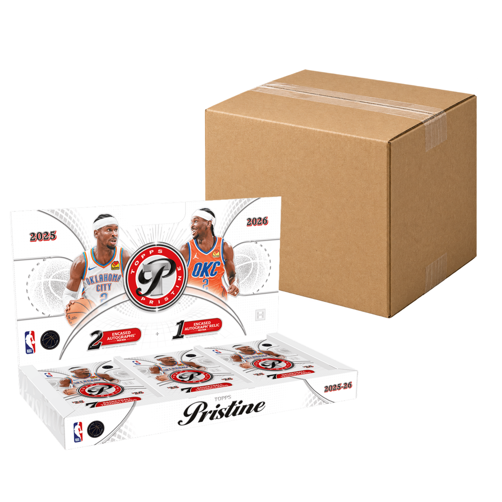 2025/26 Topps Pristine Basketball Hobby Case with sealed carton and Hobby display