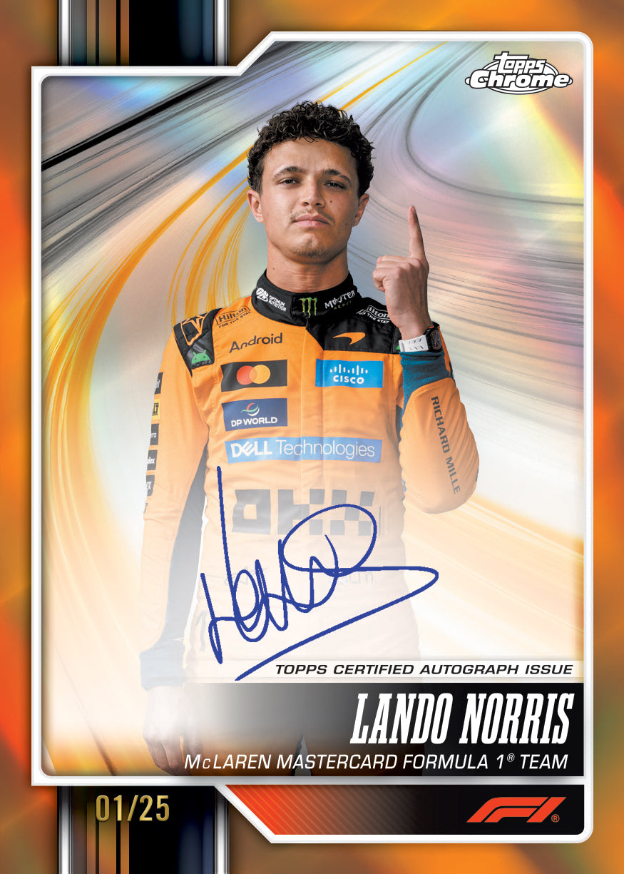 Lando Norris Chrome Autograph /25 - 2026 Topps Chrome Formula 1; possible pull, not guaranteed