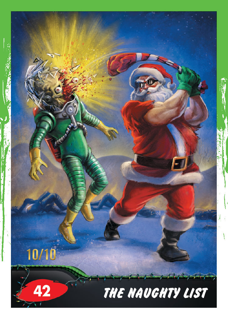 2026 Topps Mars Attacks Christmas – The Naughty List parallel /10, possible pull shown for illustration