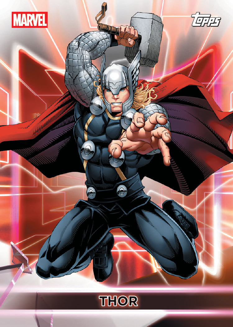 Thor - 2026 Topps Neon Marvel card example; possible pull, not guaranteed