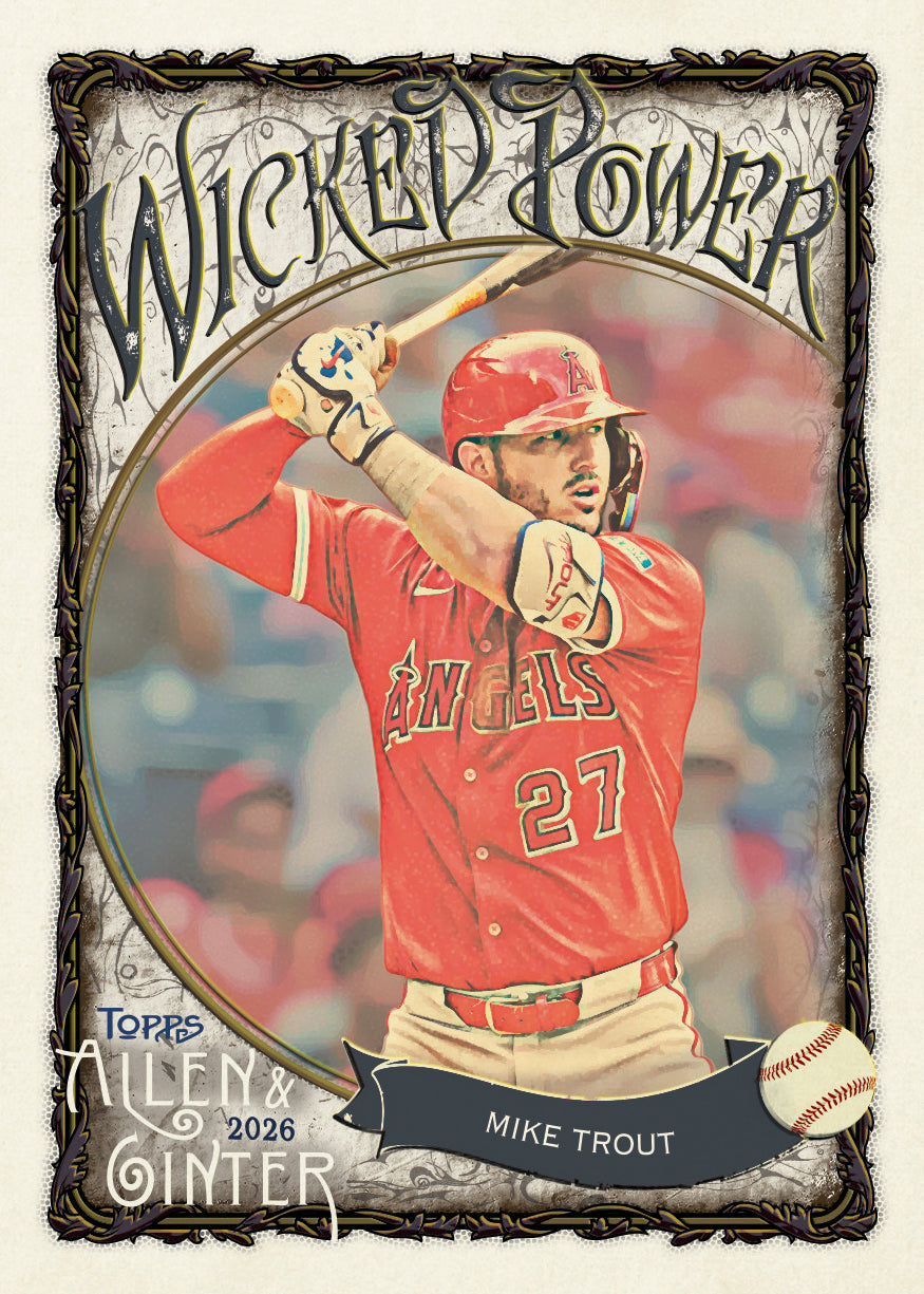 2026 Topps Allen & Ginter Baseball – Mike Trout Wicked Power insert, possible pull shown for illustration