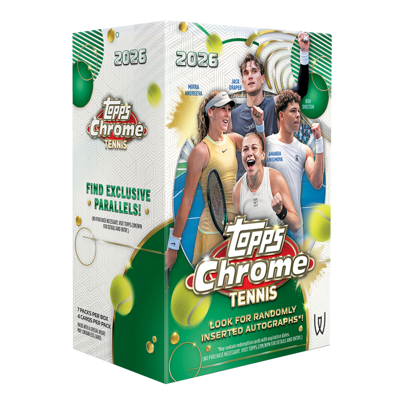 2026 Topps Chrome Tennis Value Box - original packaging on transparent background