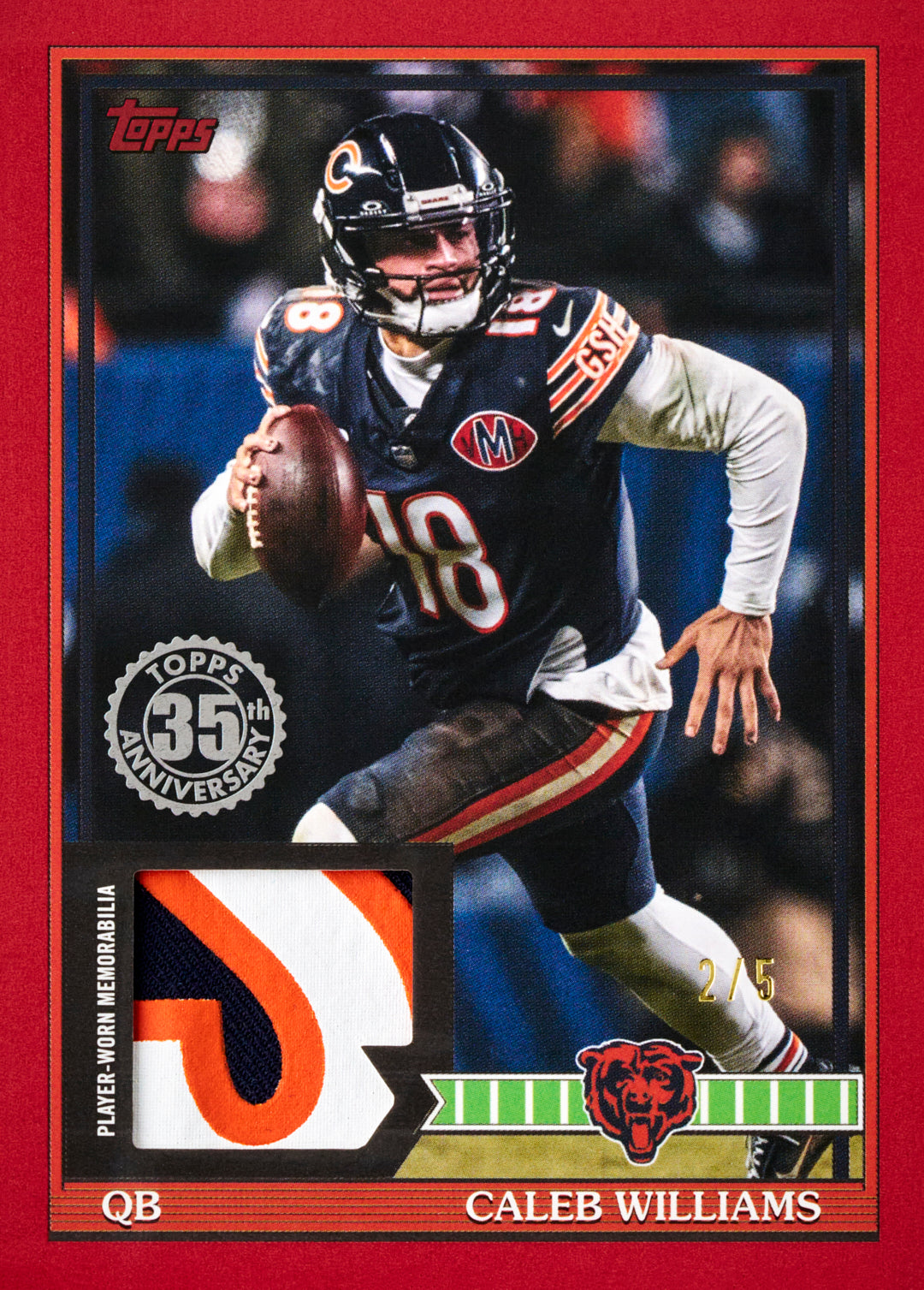 2026 Topps Flagship Football Caleb Williams 1991 Football Relic card