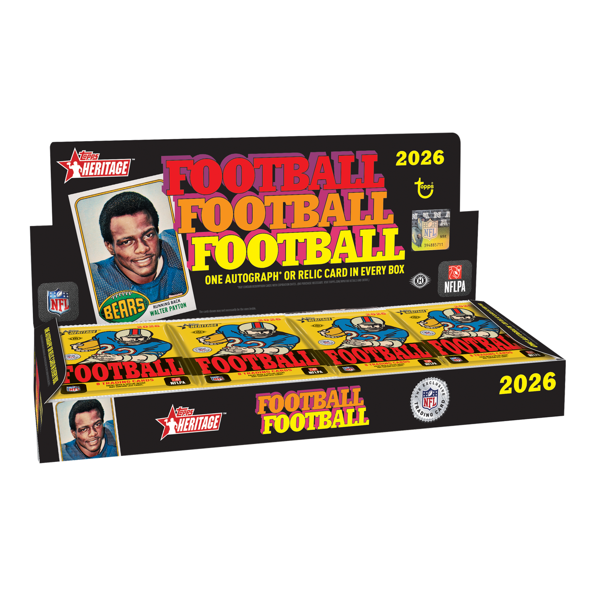 2026 Topps Heritage Football Hobby Box – official packaging