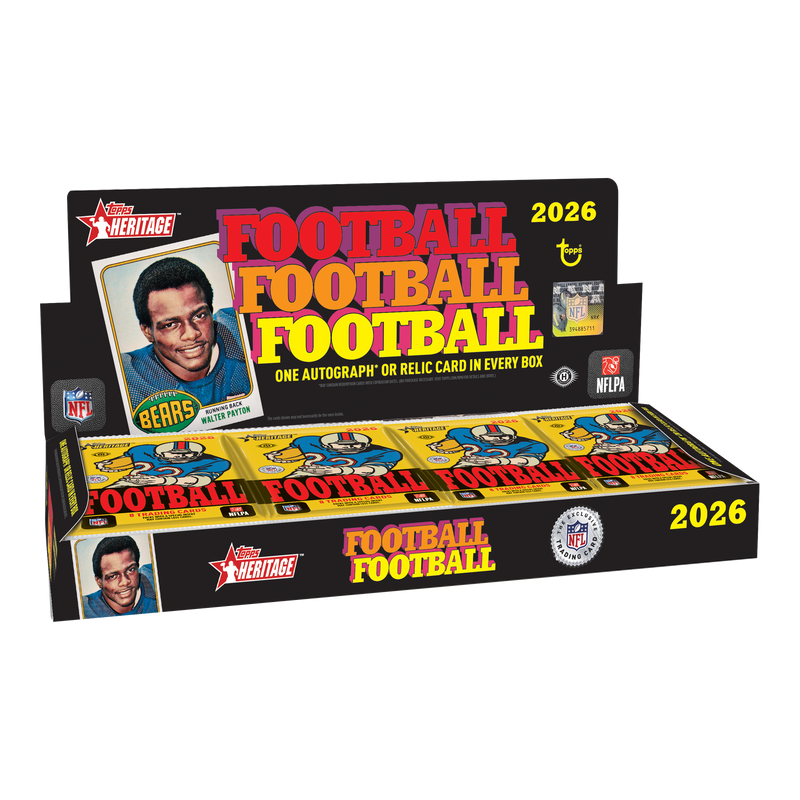 2026 Topps Heritage Football Hobby Box – official packaging