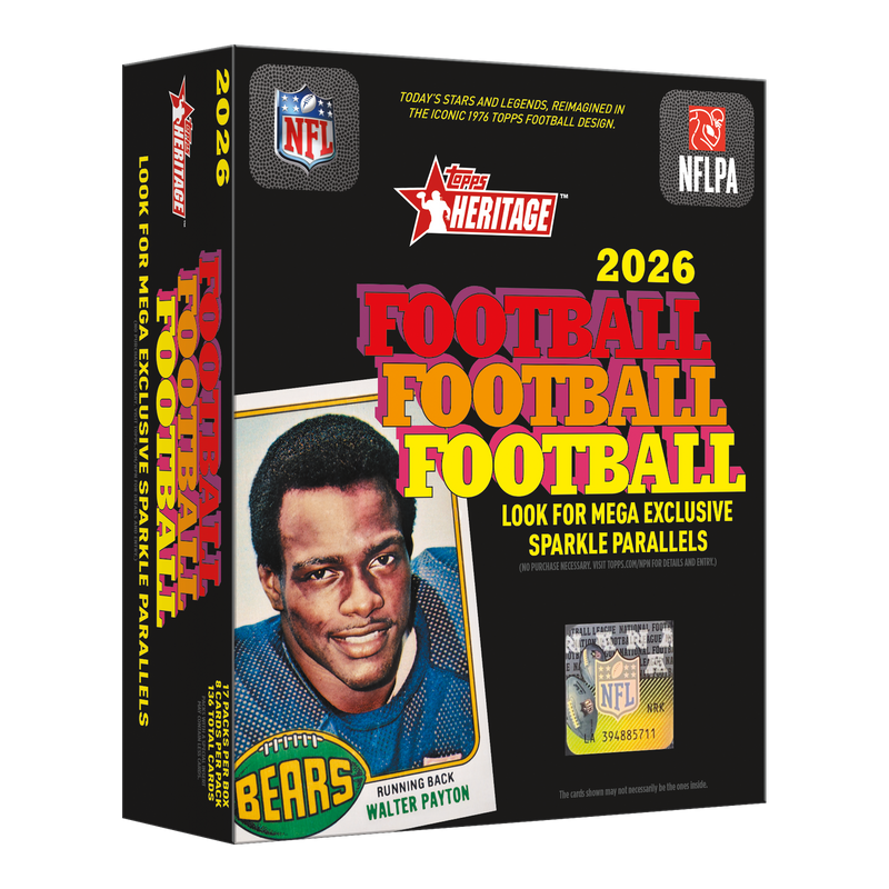 2026 Topps Heritage Football Mega Box – official packaging