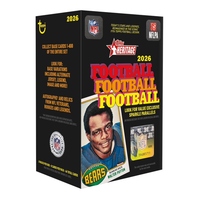 2026 Topps Heritage Football Value Box – official packaging