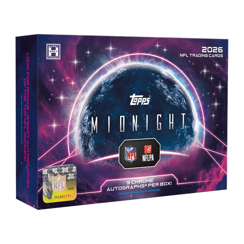 2026 Topps Midnight Football Hobby Box - original packaging on a transparent background