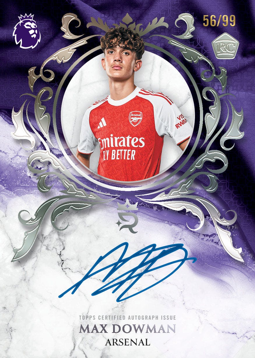 Max Dowman autograph possible pull from 2026 Topps Royalty Premier League