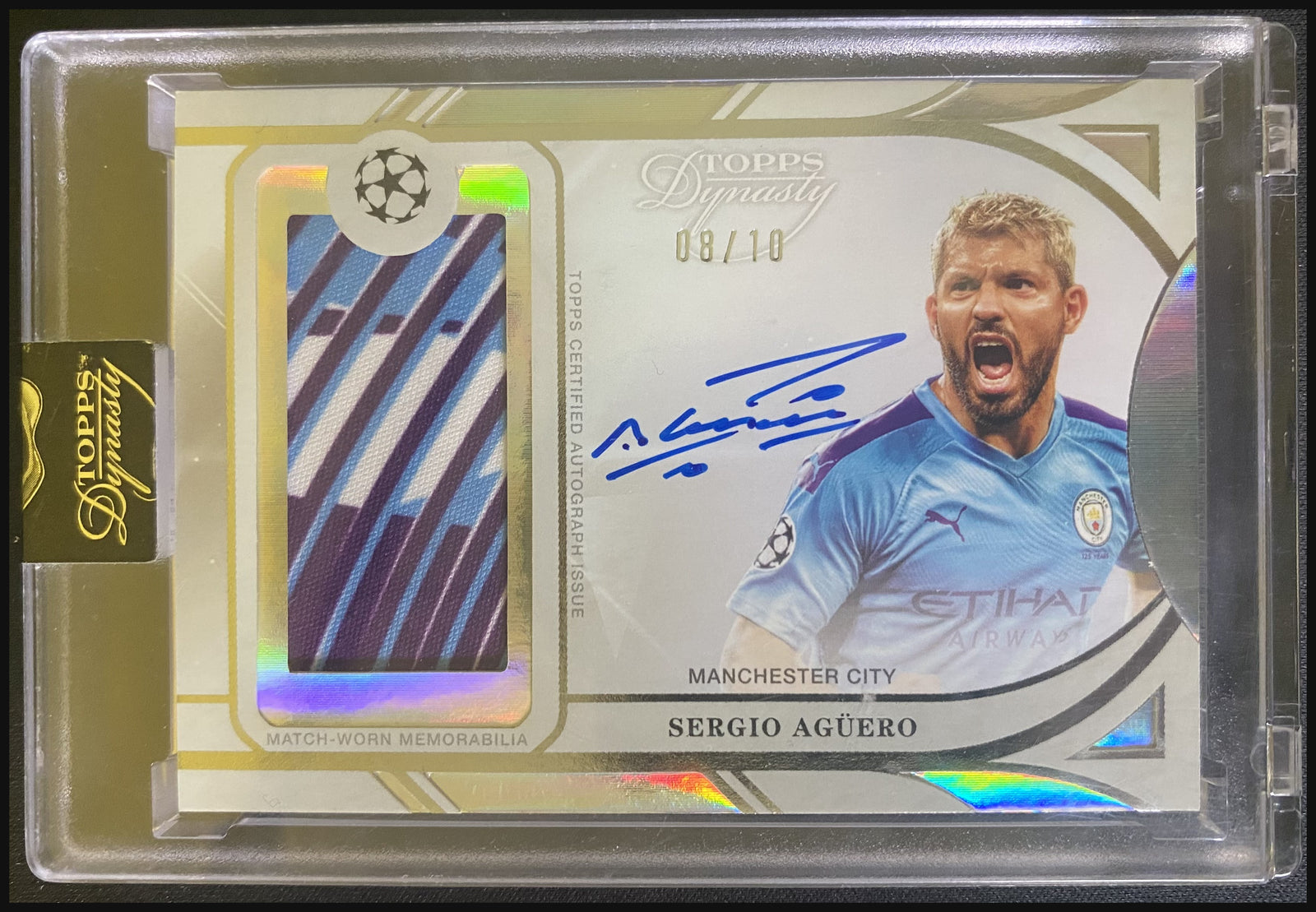 SERGIO AGÜERO 2024/25 Topps Dynasty UEFA Club Competitions Patch Auto #APL-SA3 08/10 - front