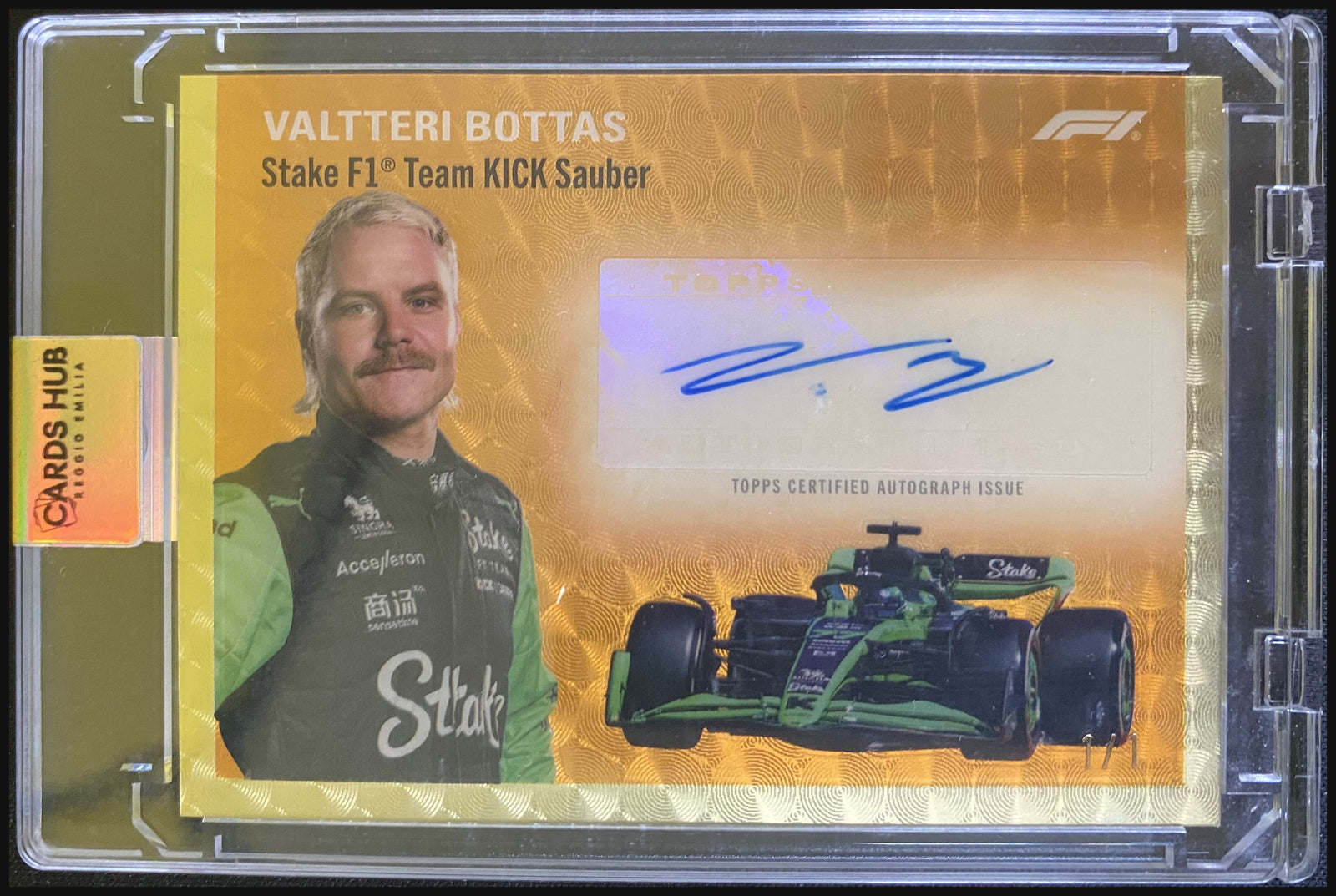 VALTTERI BOTTAS 2024 Topps Chrome Formula 1 1954 Topps Signatures Orange Refractor Auto #1954-BOT 17/25 - front