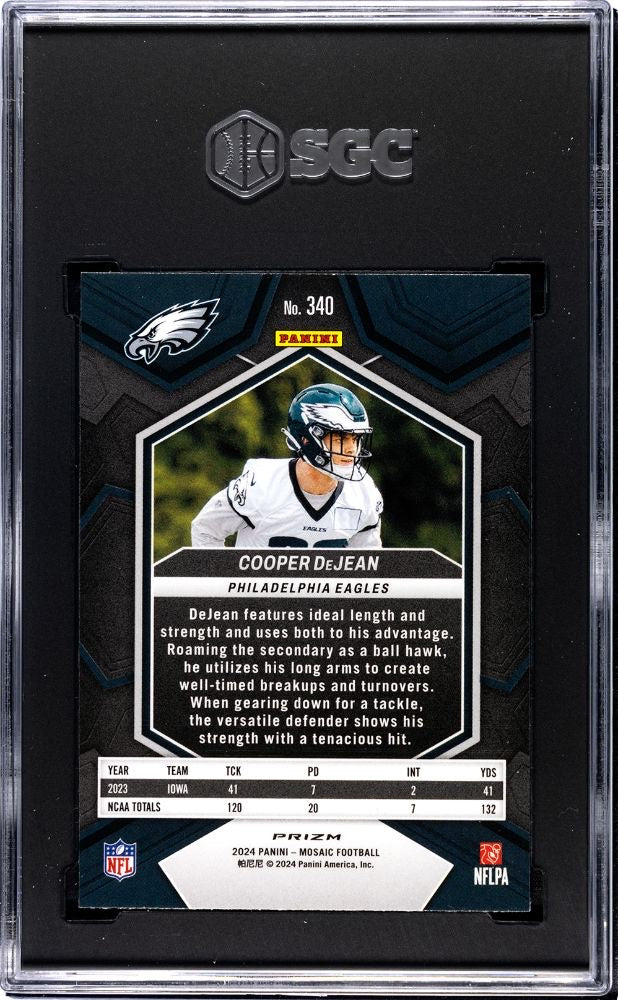 COOPER DEJEAN – 2024 Panini Mosaic Silver No Huddle Prizm SGC 10