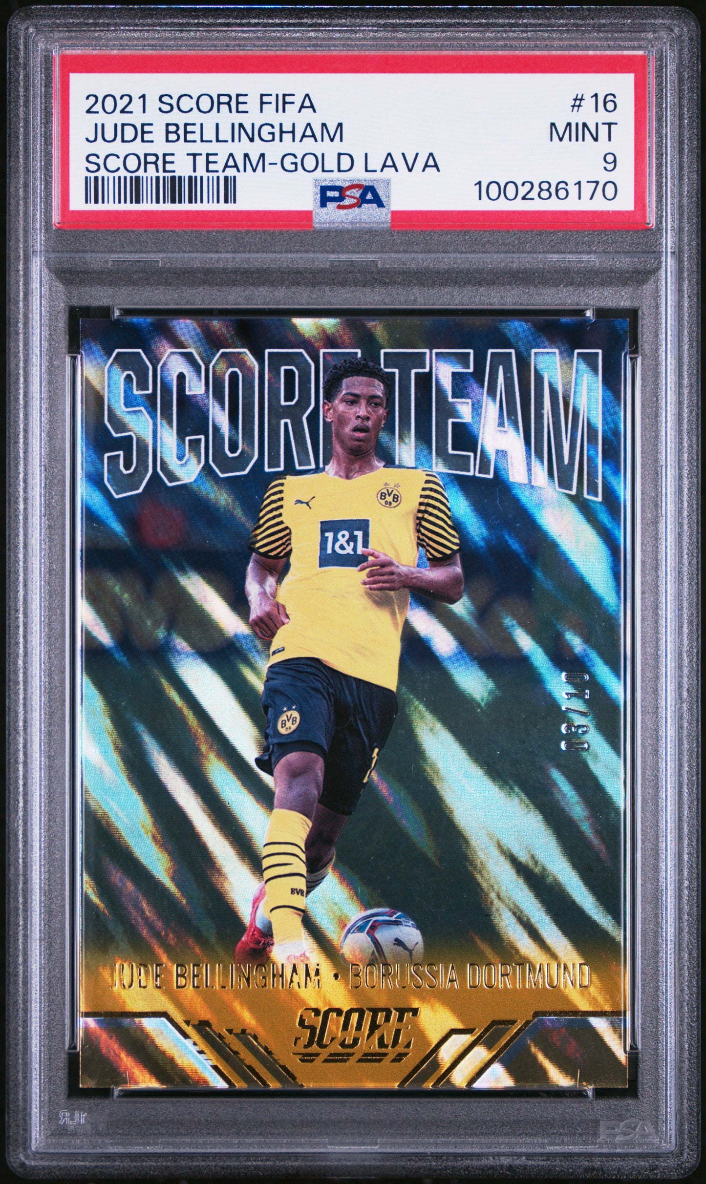 JUDE BELLINGHAM - 2021 Score FIFA “Score Team” /10 PSA 9