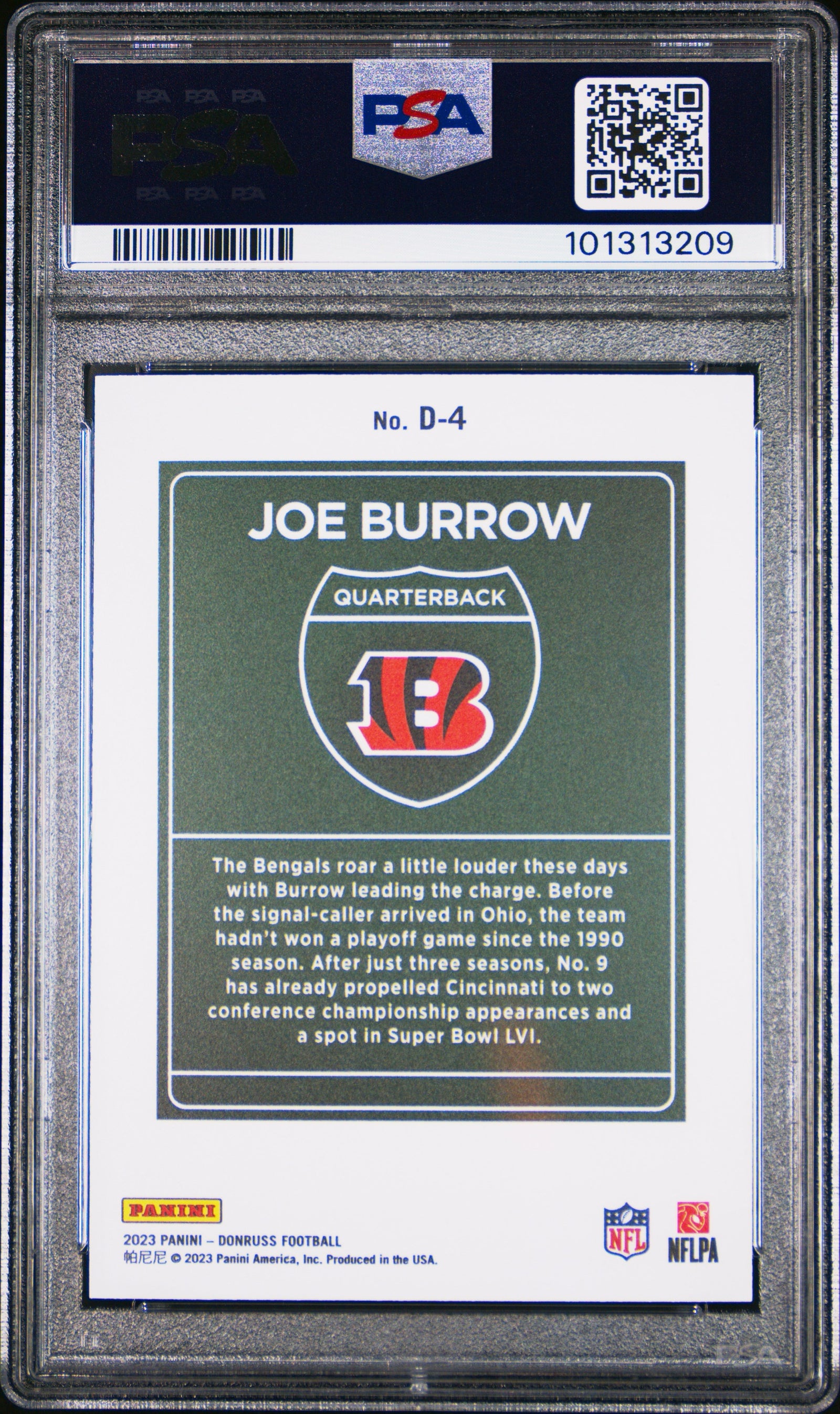 JOE BURROW - 2023 Donruss Downtown PSA 9 #D4