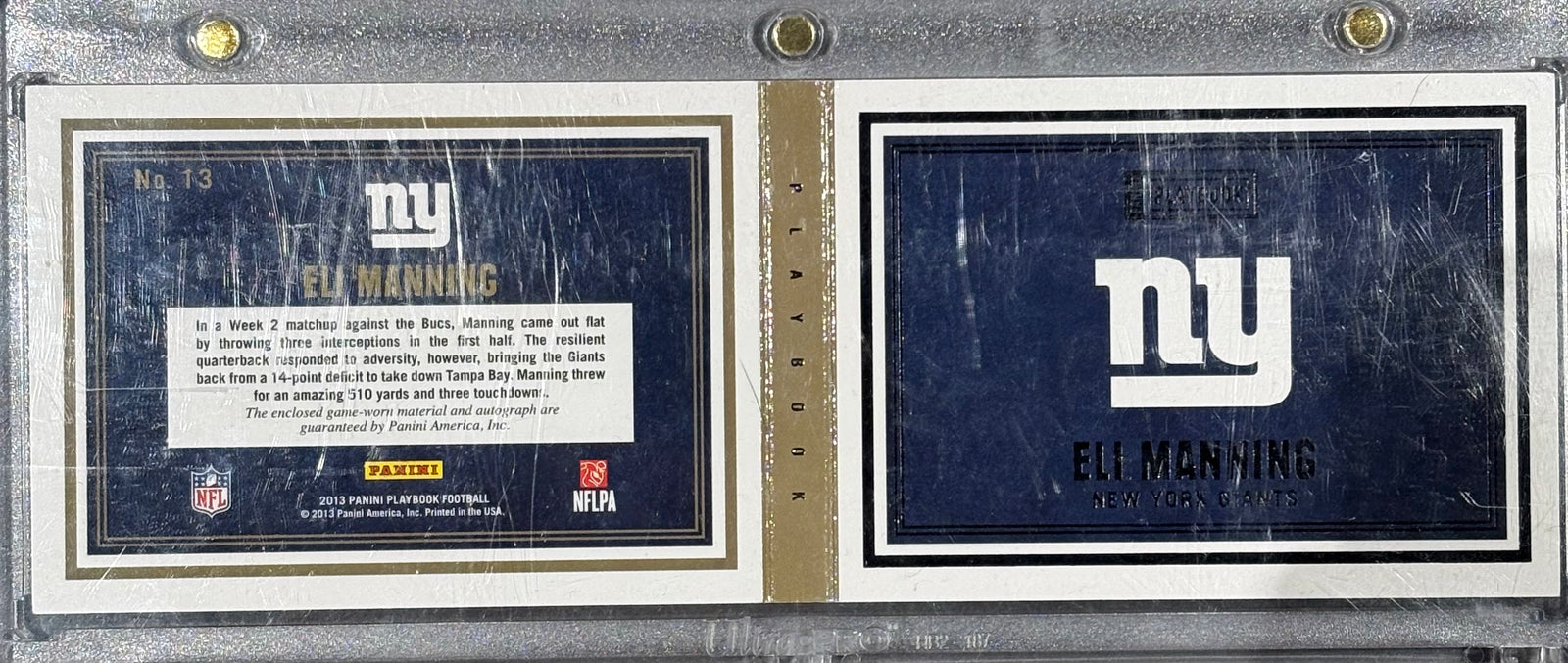 ELI MANNING - 2013 Playbook Booklet Auto Patch /5