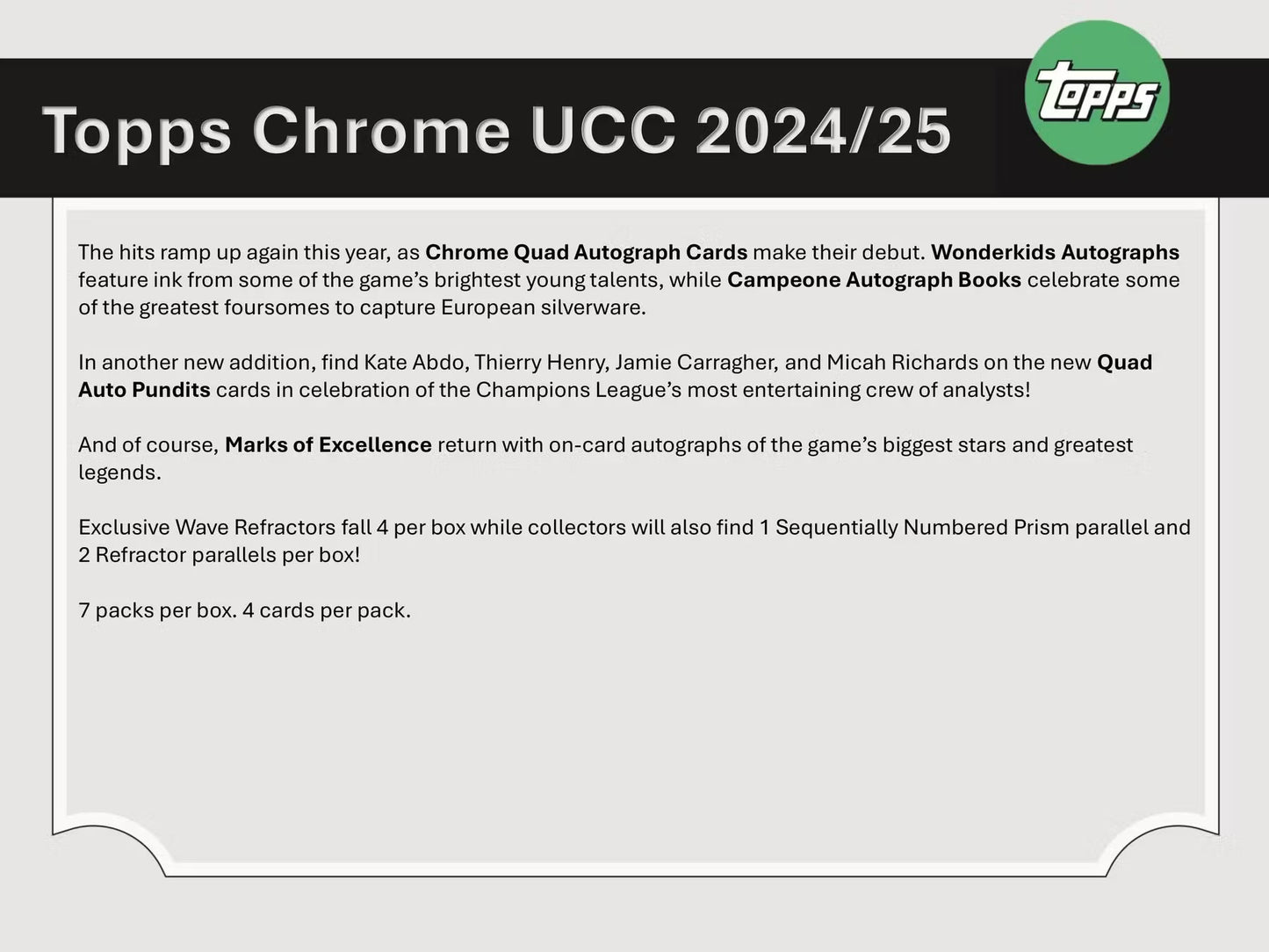 2024/25 Topps Chrome UCC Hanger Box