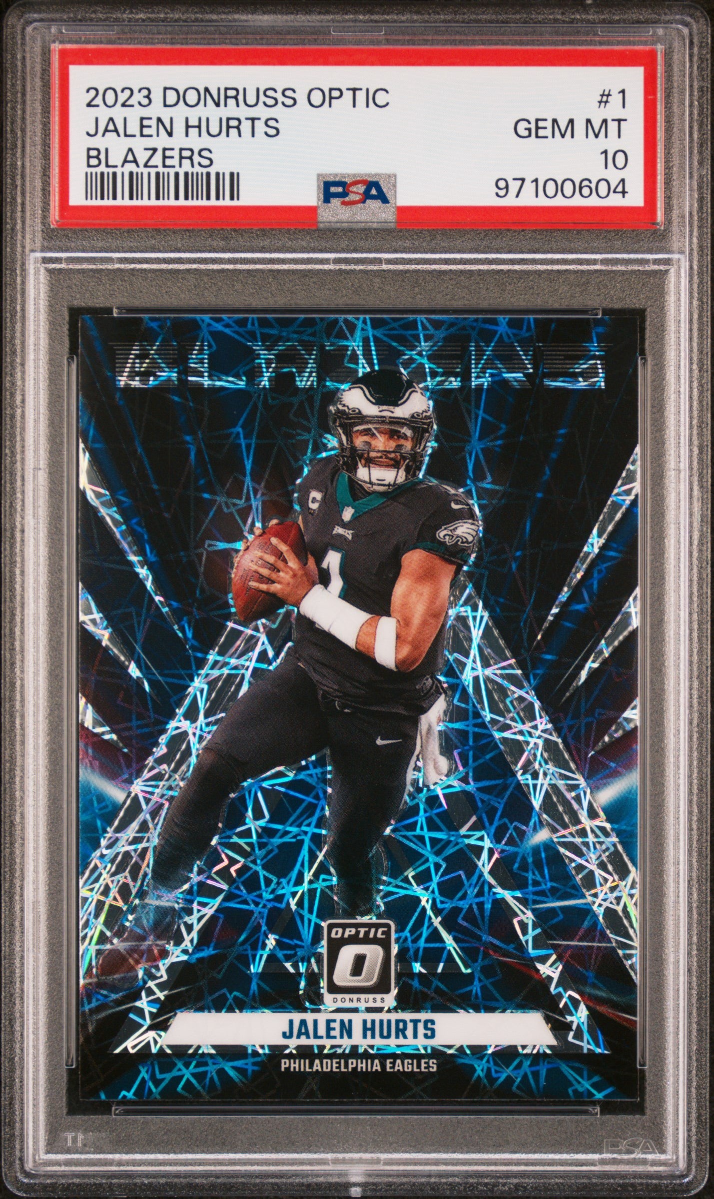 JALEN HURTS - 2023 Donruss Optic Blazers PSA 10