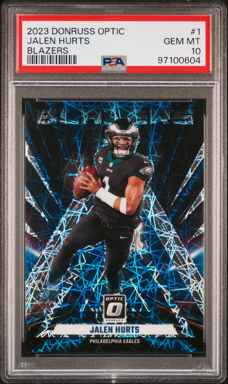 JALEN HURTS - 2023 Donruss Optic Blazers PSA 10