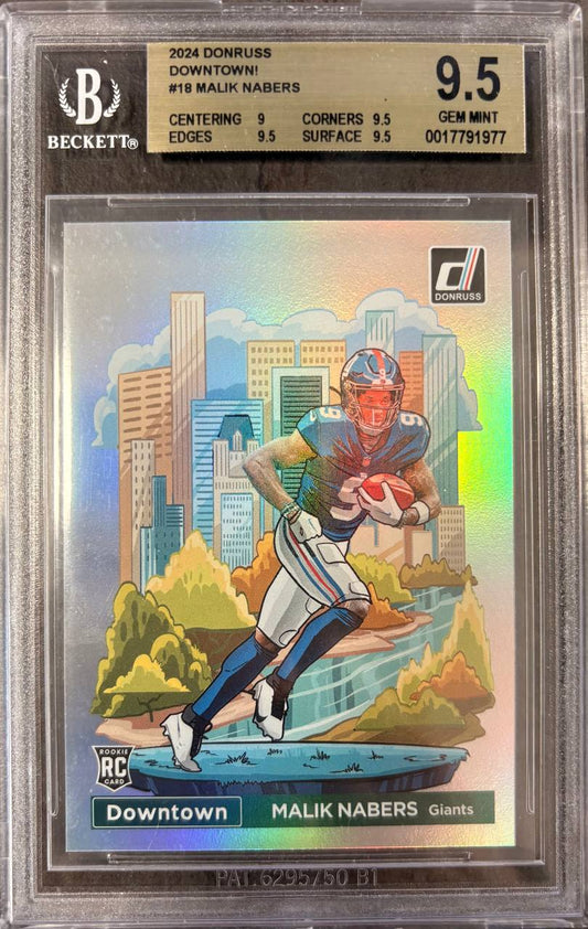 MALIK NABERS - 2024 Donruss Downtown! RC BGS 9.5