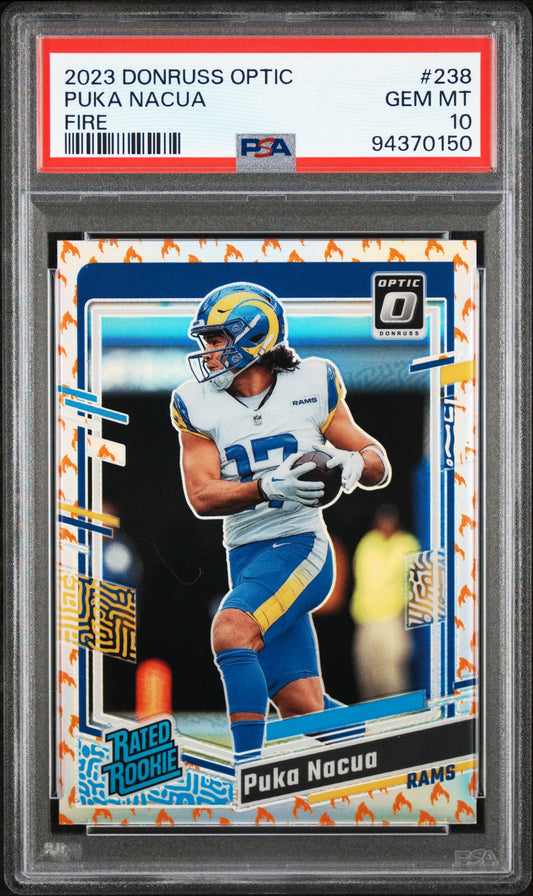 PUKA NACUA - 2023 Donruss Optic Fire RC PSA 10