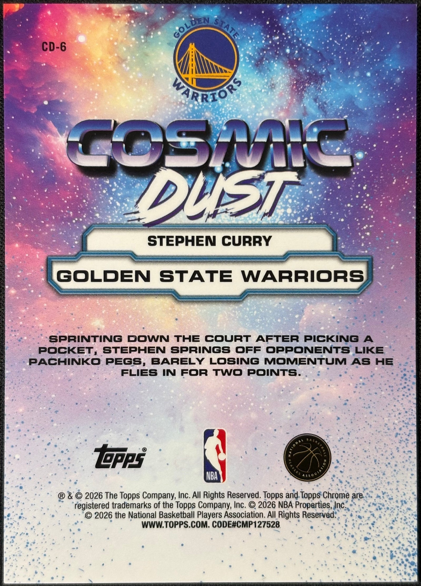 STEPHEN CURRY - 2025/26 Topps Chrome Cosmic Dust SSP 1:773 #CD-6