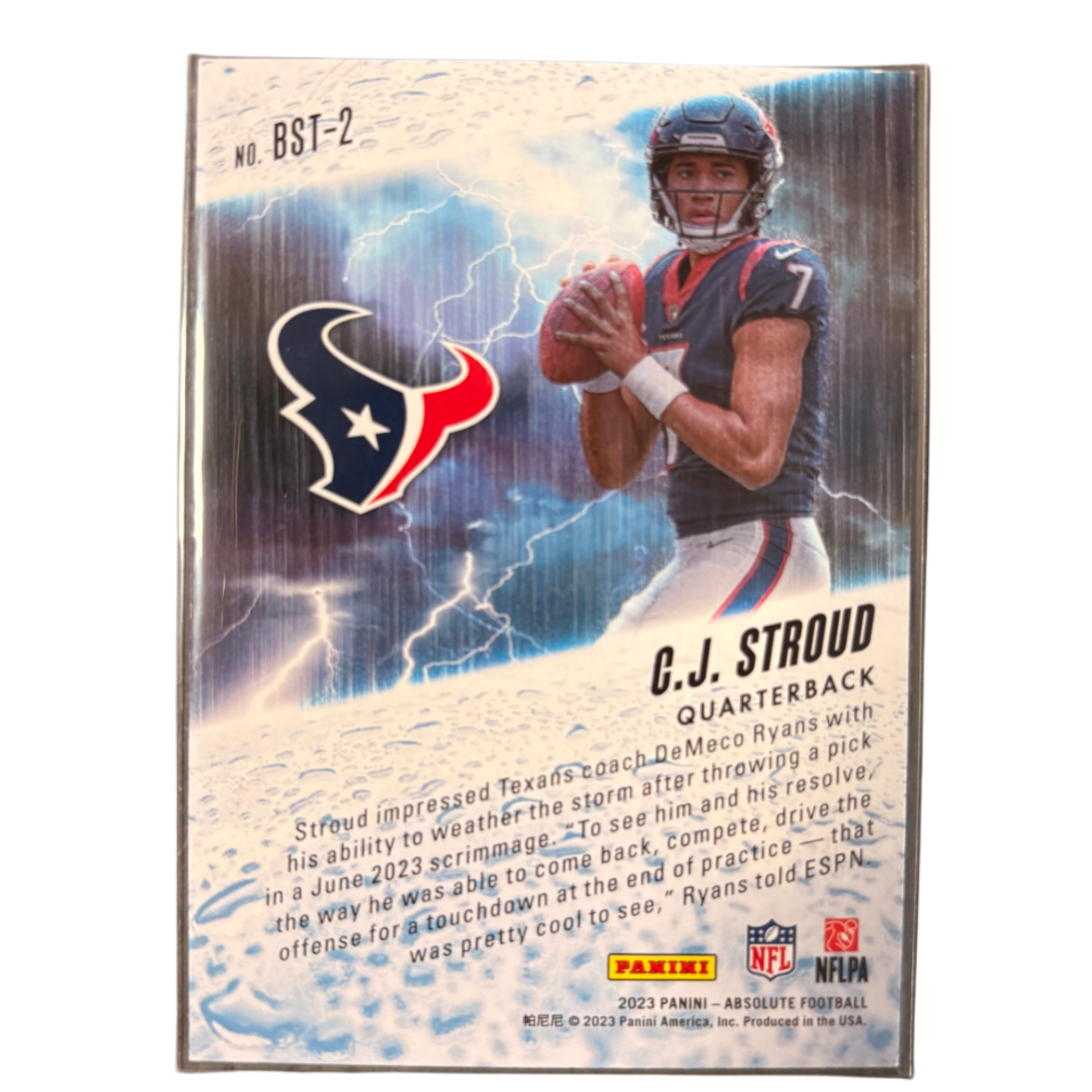 CJ STROUD - 2023 Panini Absolute By Storm Blue /50 RC