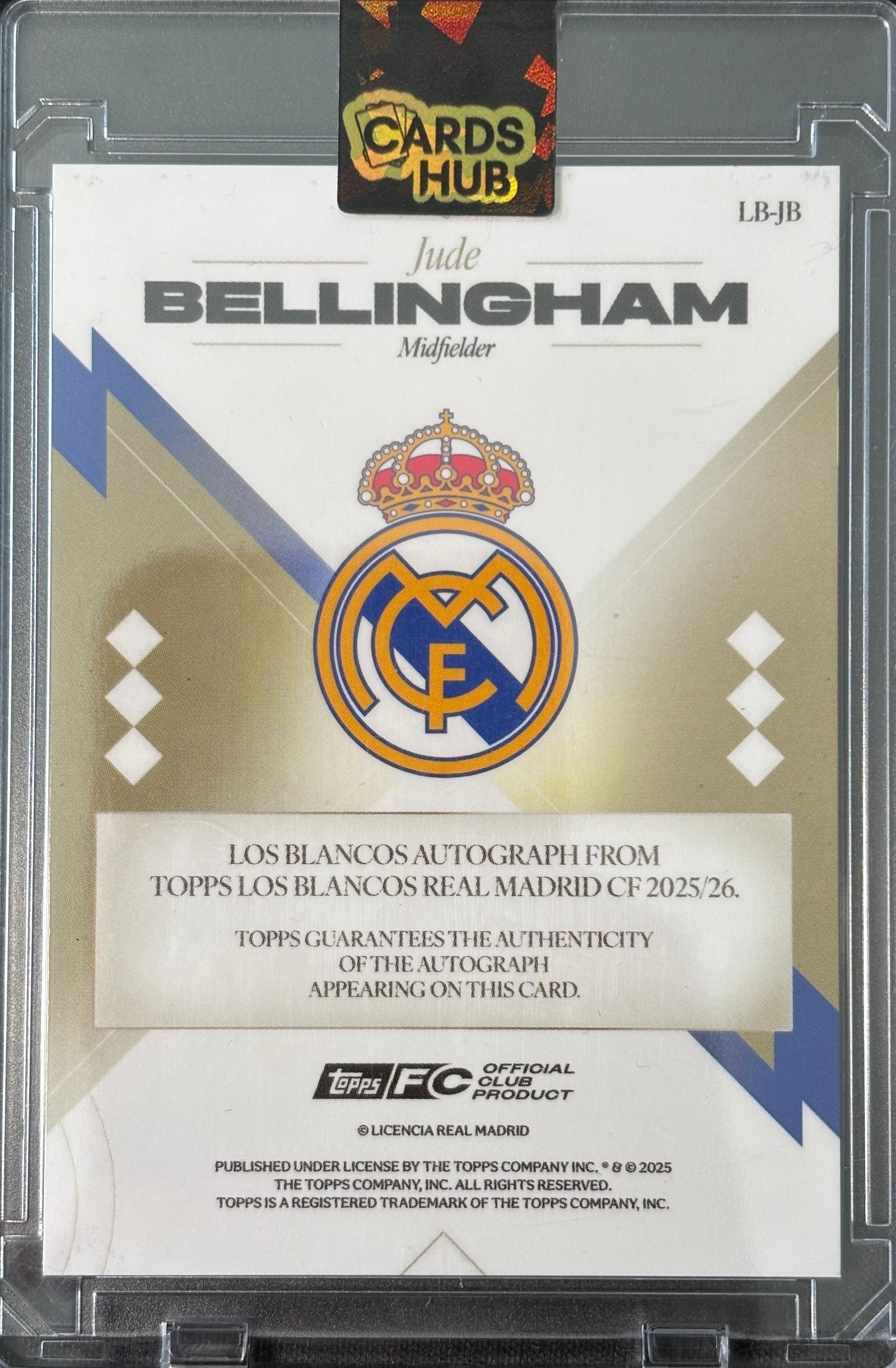 JUDE BELLINGHAM - 2025/26 Los Blancos /50 Auto