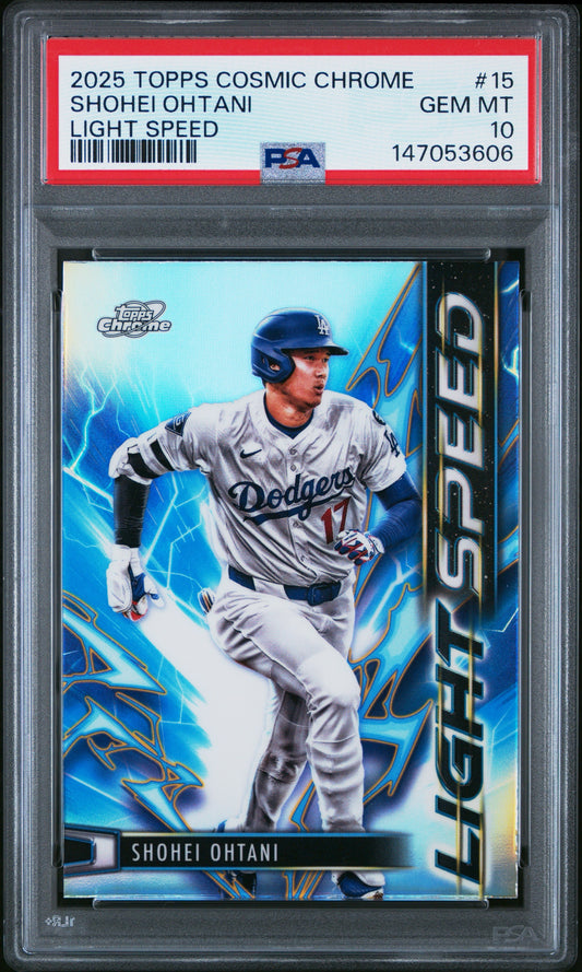SHOHEI OHTANI - 2025 Topps Cosmic Chrome Light Speed PSA 10