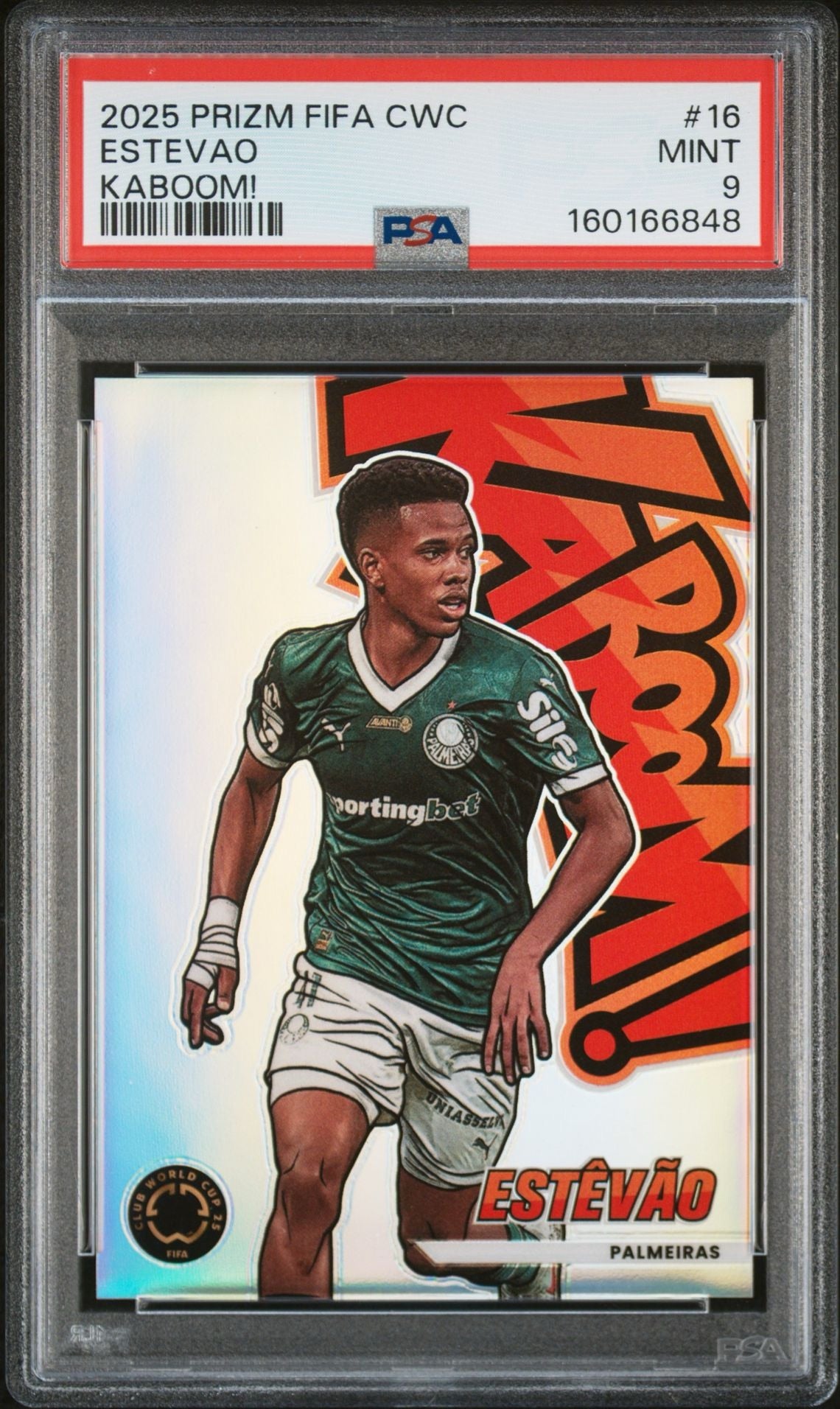 ESTEVAO - 2025 Prizm FIFA CWC Kaboom PSA 9 #16