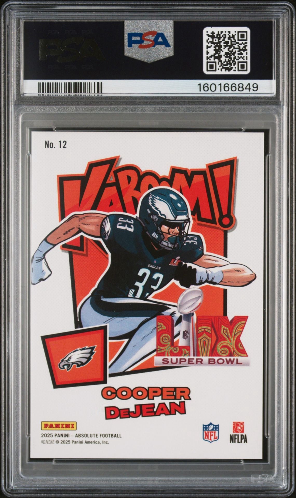 COOPER DeJEAN - 2025 Absolute Kaboom Super Bowl Horizontal PSA 8 #12