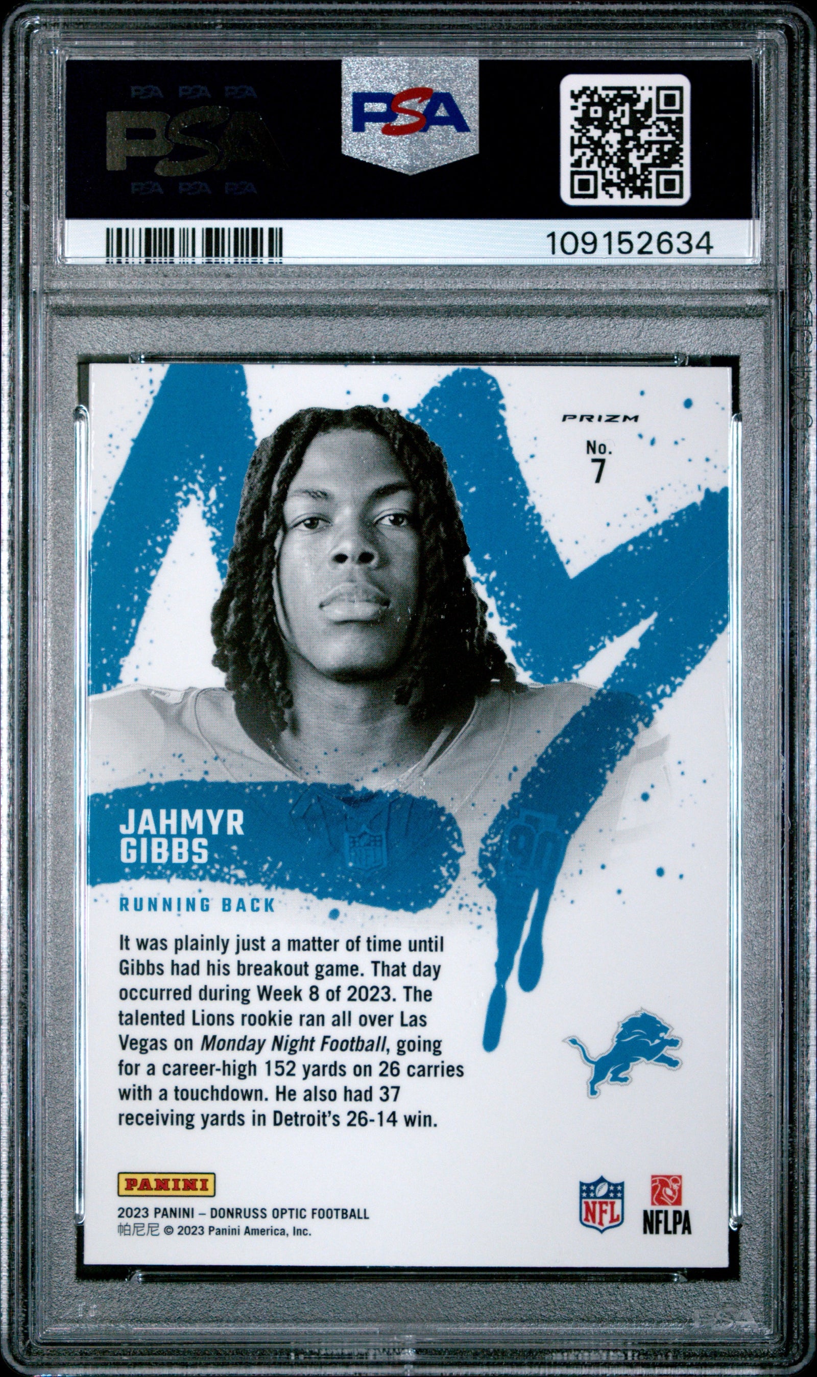 JAHMYR GIBBS - 2023 Donruss Optic Rookie Kings PSA 10 #7