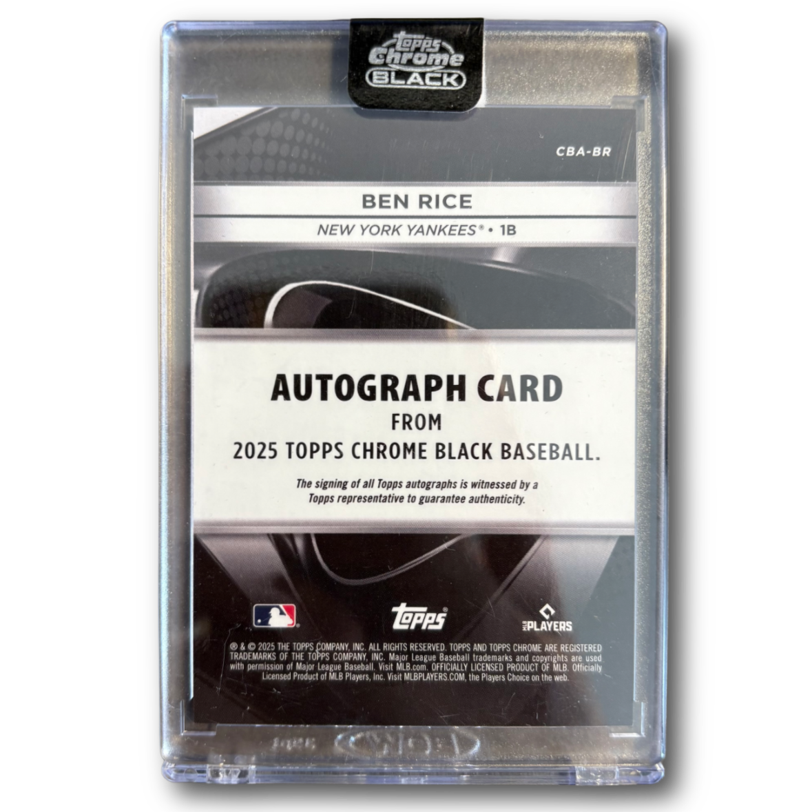 BEN RICE - 2025 Topps Chrome Black Auto RC