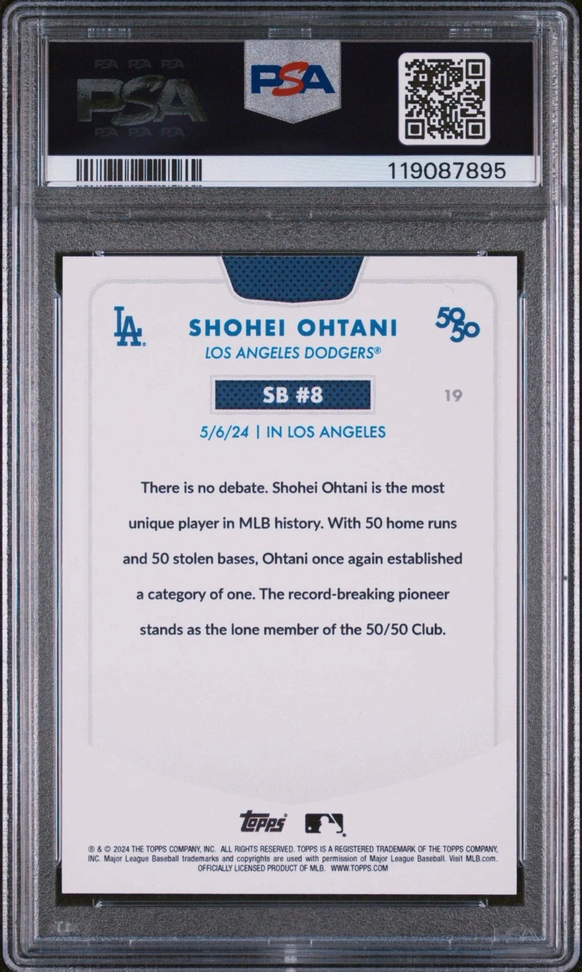 SHOHEI OHTANI - 2024 Topps 50/50 Kanji SSP #19 PSA 8