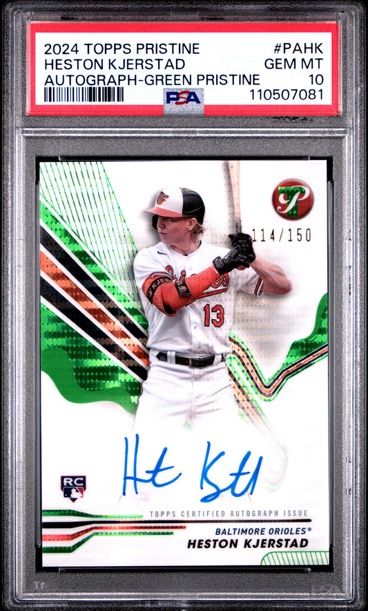 KJERSTAD - 2024 Topps Pristine Auto Green /150 RC PSA 10