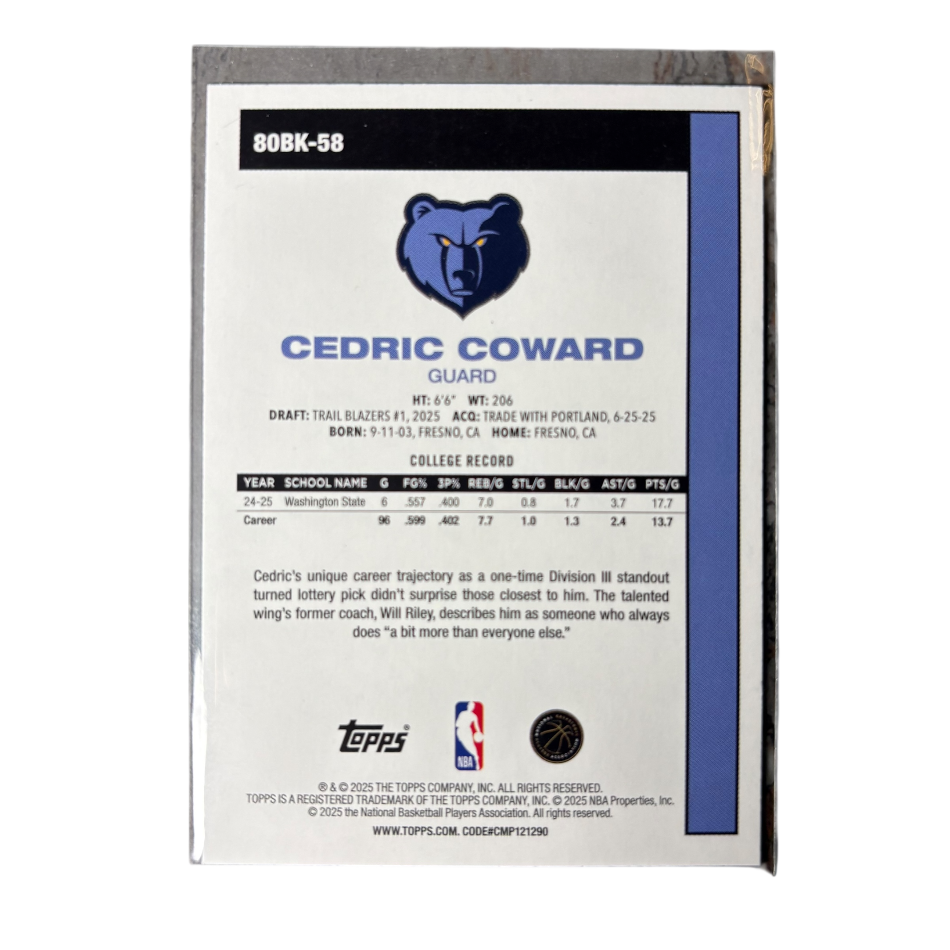 COWARD - 2025/26 Topps /99 RC